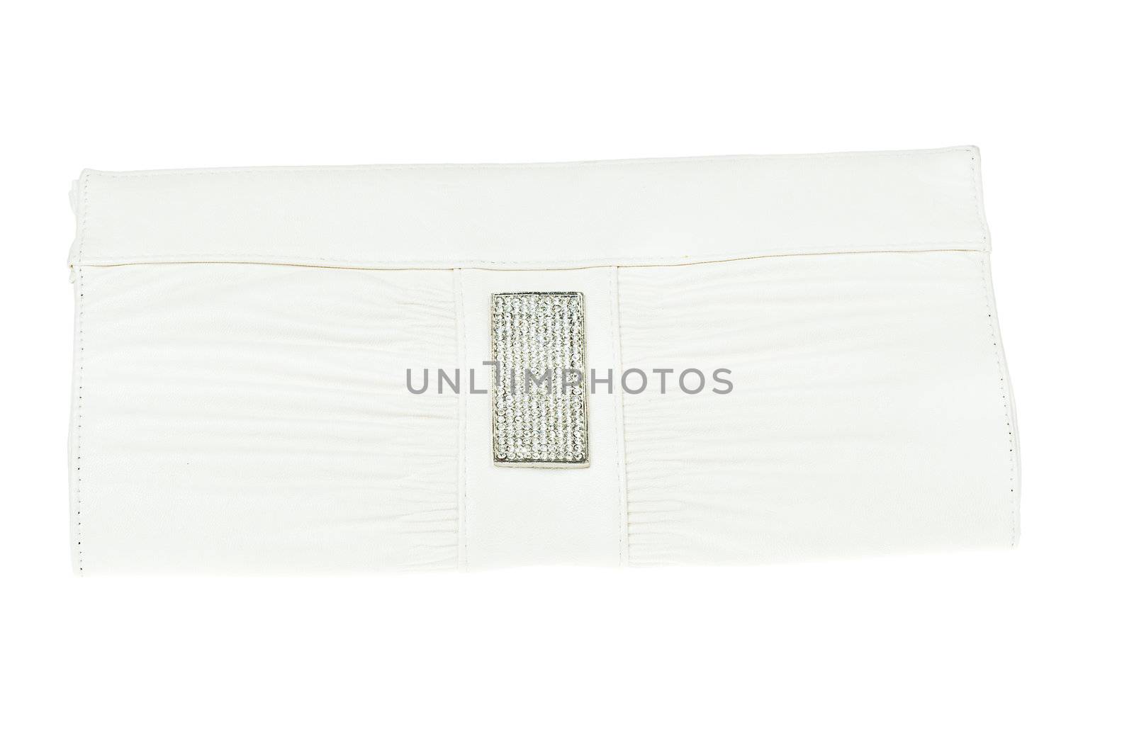 The women clutch bag isolated on white background