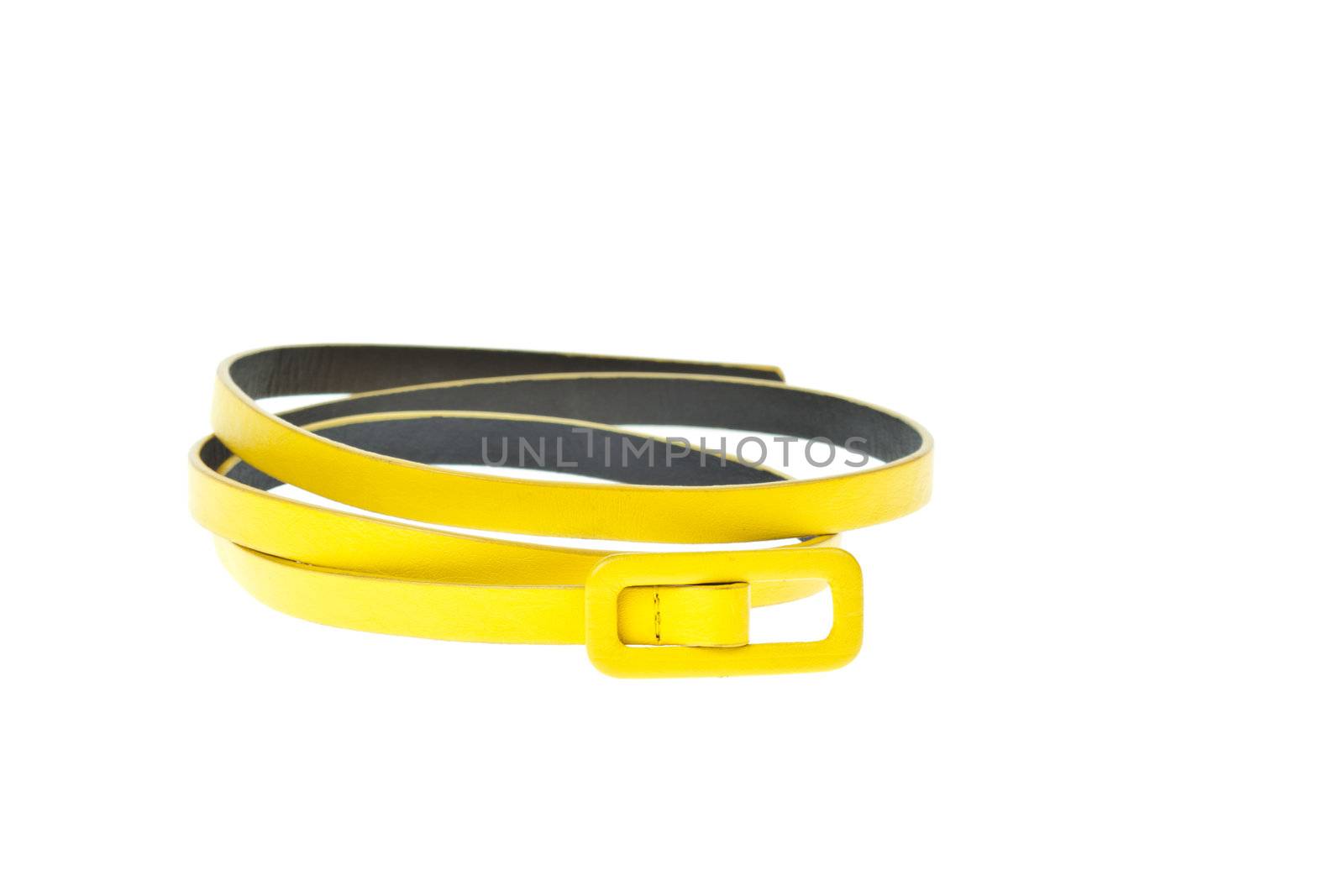 colorful yellow belt  on white background