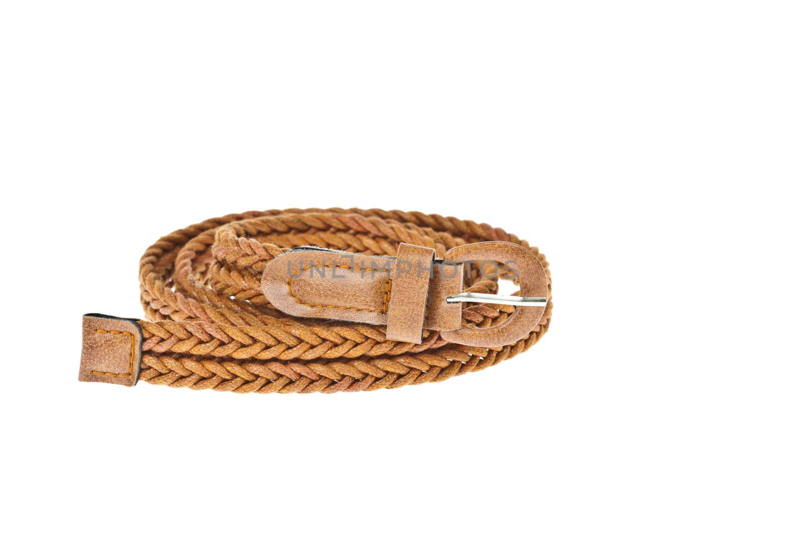colorful brown belt  on white background