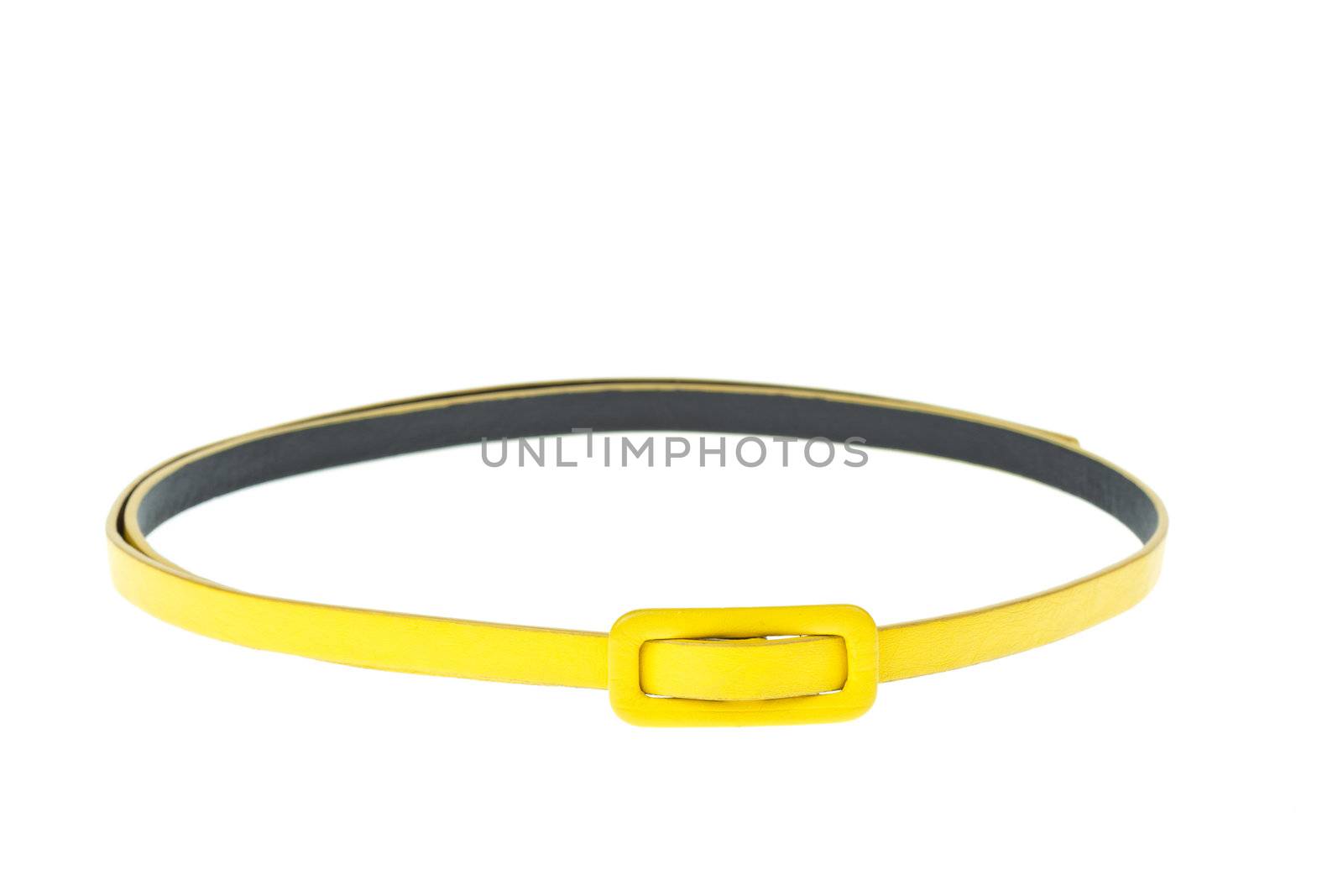 colorful yellow belt  on white background