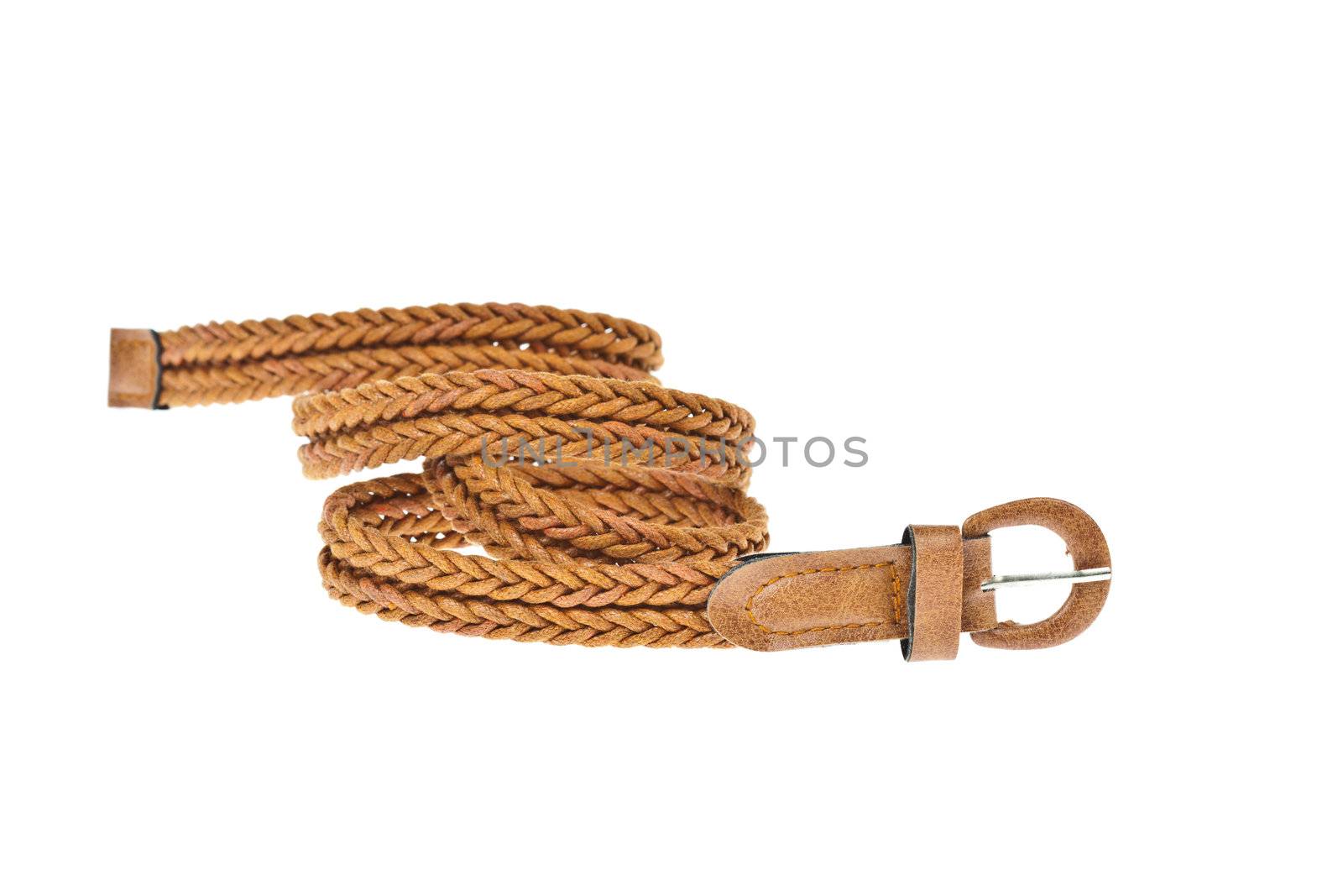 colorful brown belt  on white background