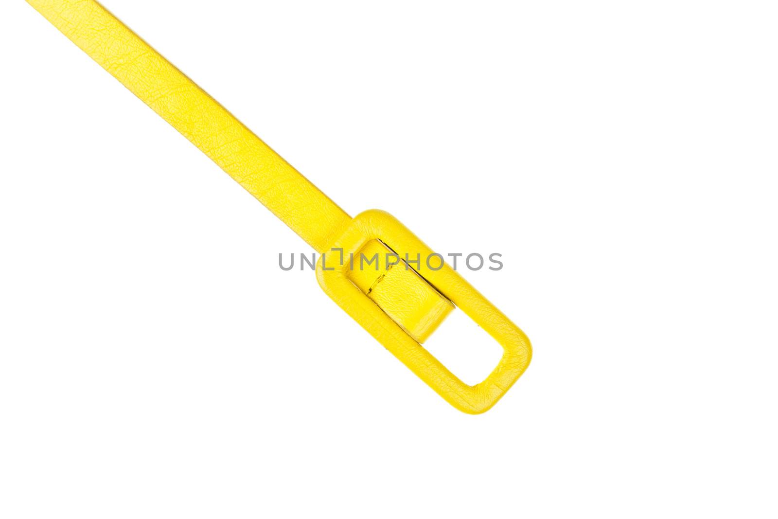 colorful yellow belt  on white background