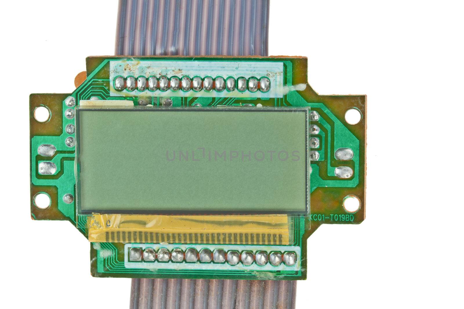 The printed-circuit board with electronic components macro backg by FrameAngel