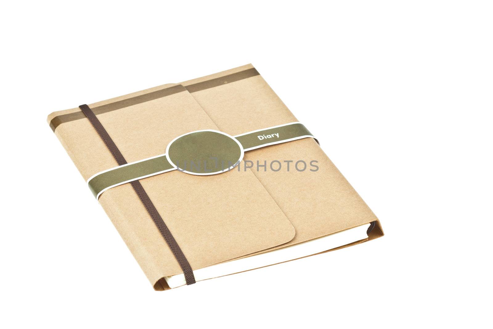 Isolated brown note book diary