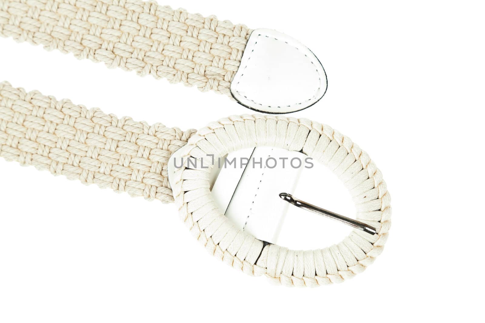 colorful white belt  on white background by FrameAngel