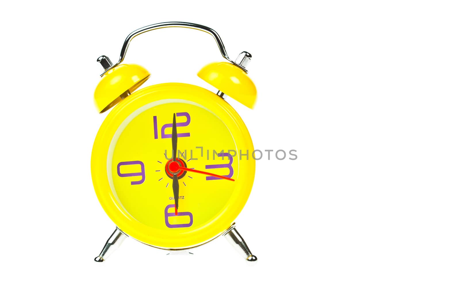 Clock, Yellow clock, showing nine o'clock, Isolated by FrameAngel