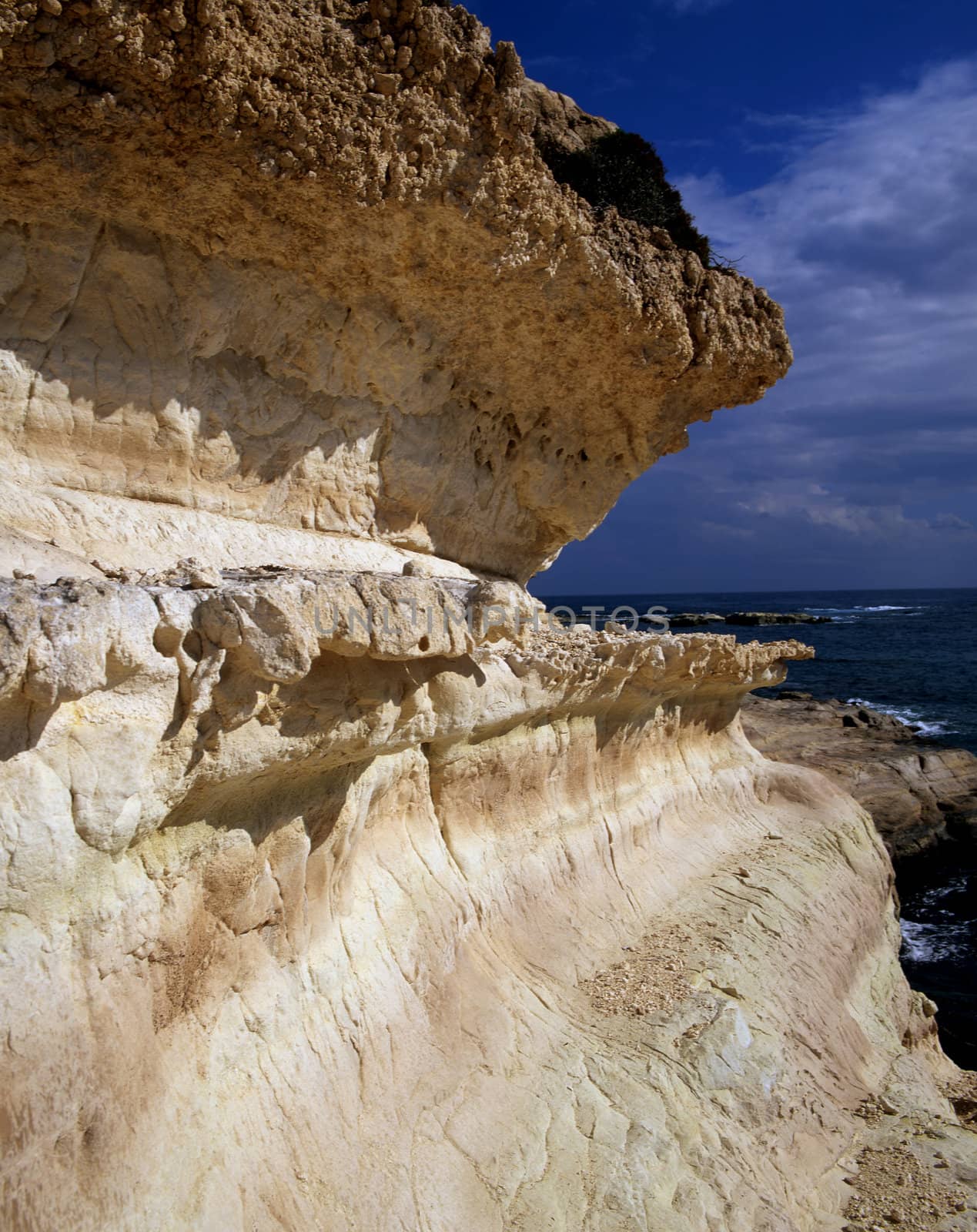 Eroded limestone cliff face in northern Cyprus