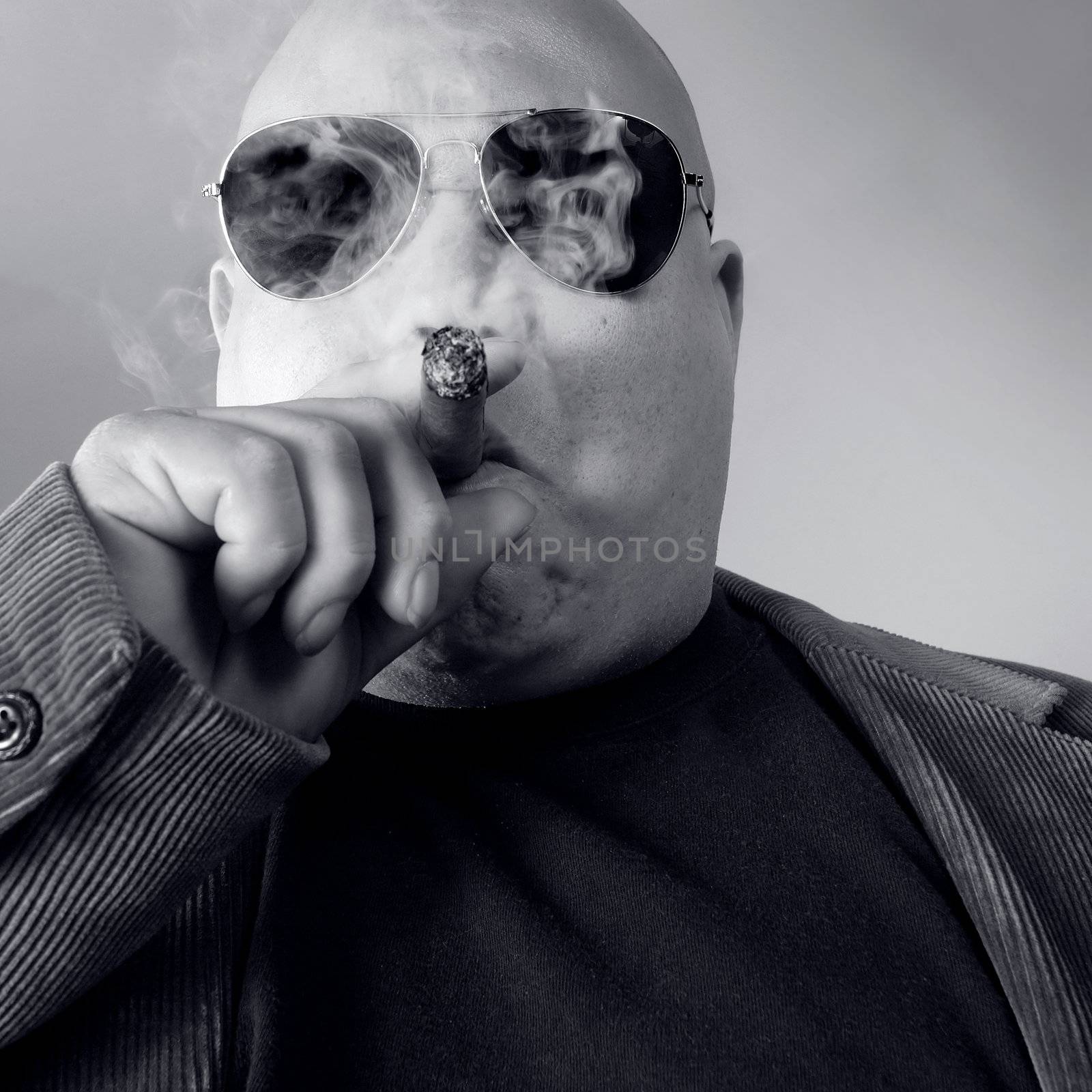 The big Boss, Head Honcho, Top Dog...  An image of the Man in charge, smoking a cigar.
