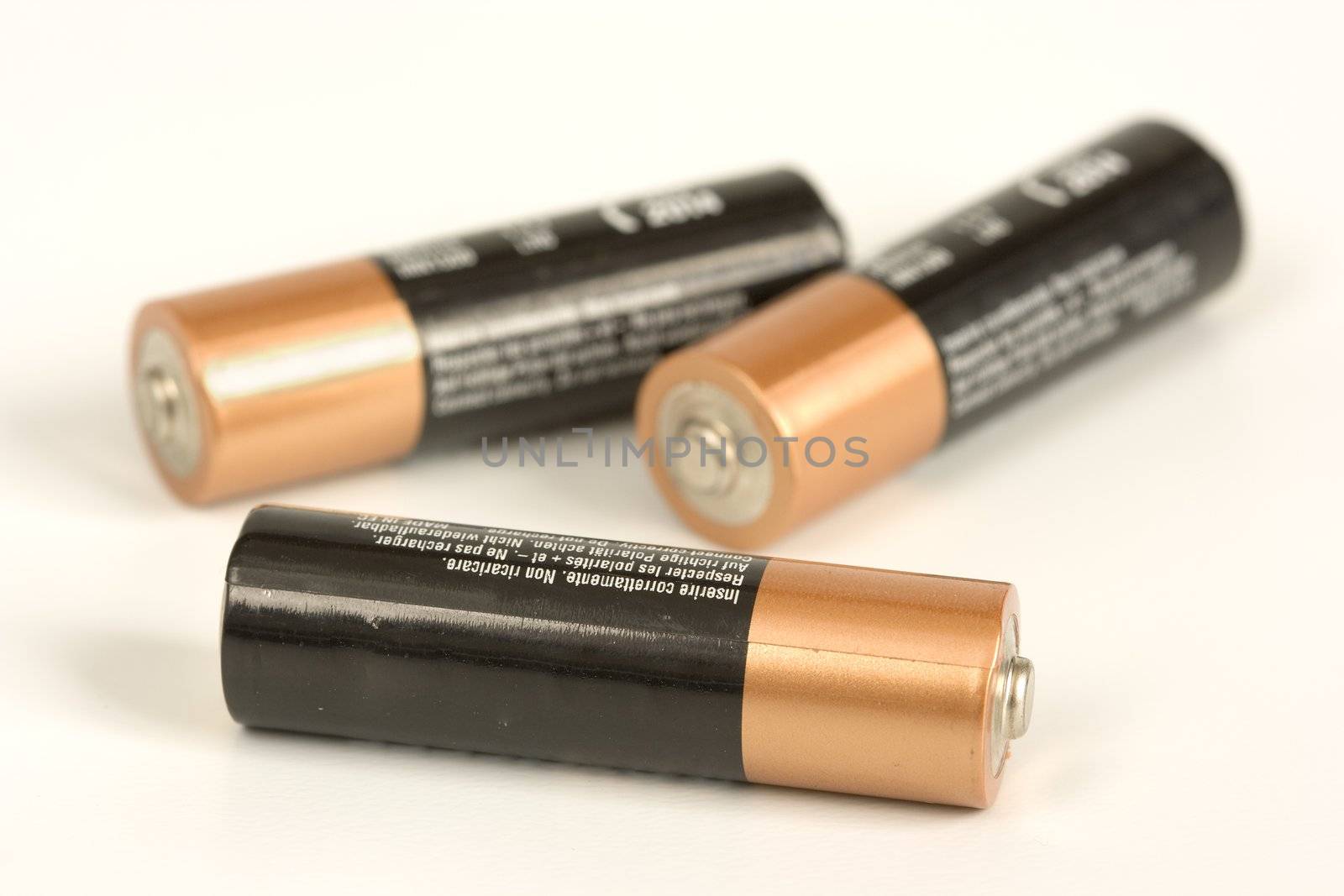 image of some alkaline batteries isolated in a white background