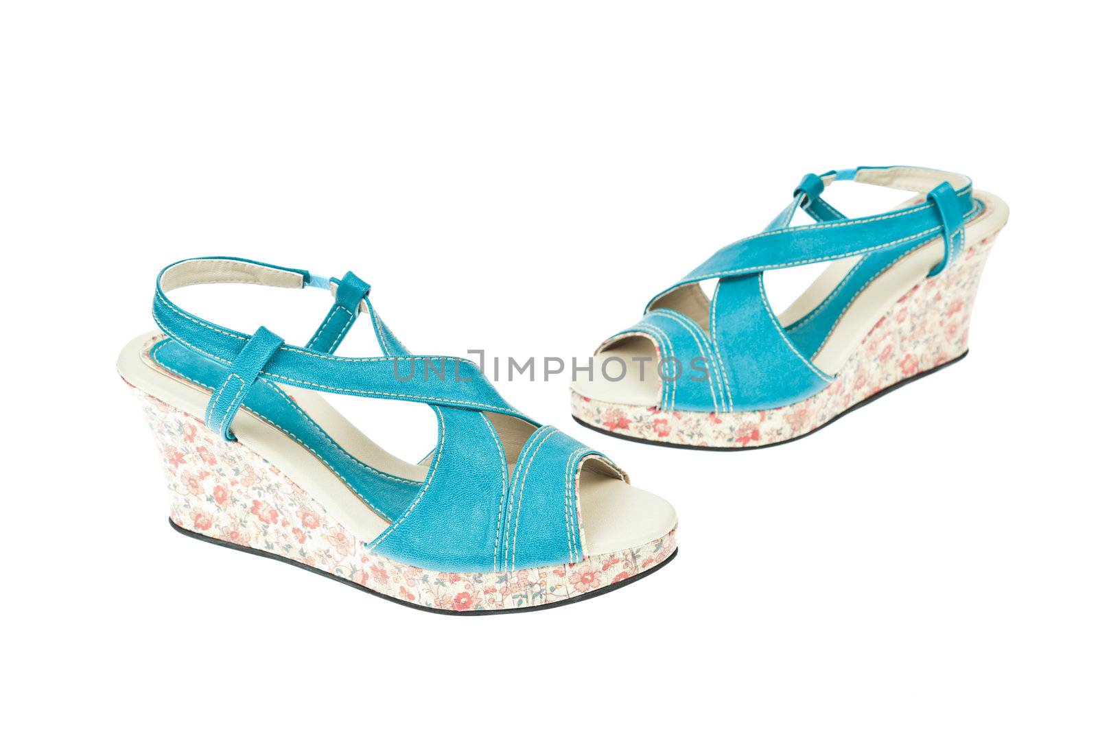 Blue green shoes, Platform for Women  by FrameAngel