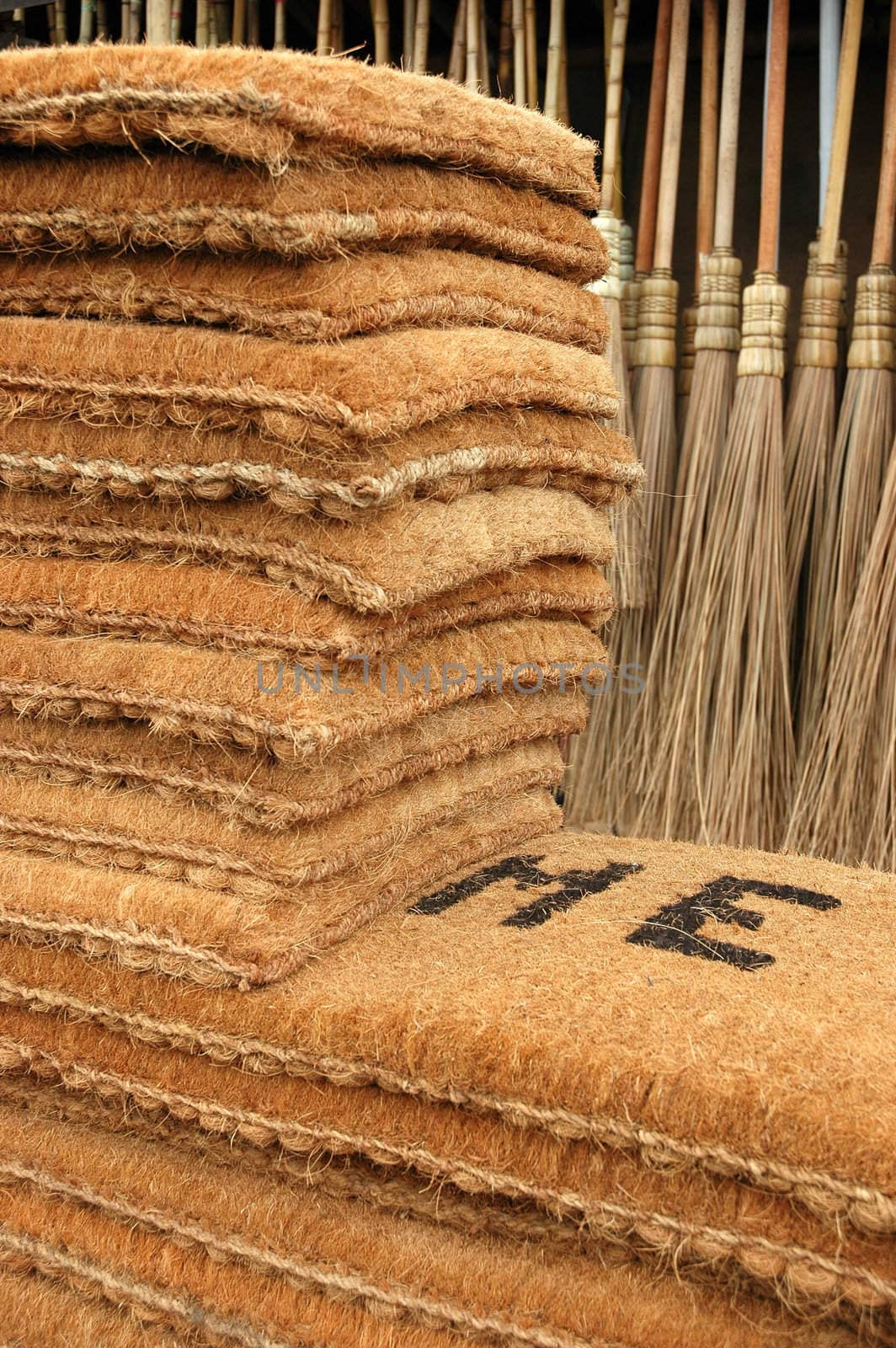 traditional hand made rug from coconut tree