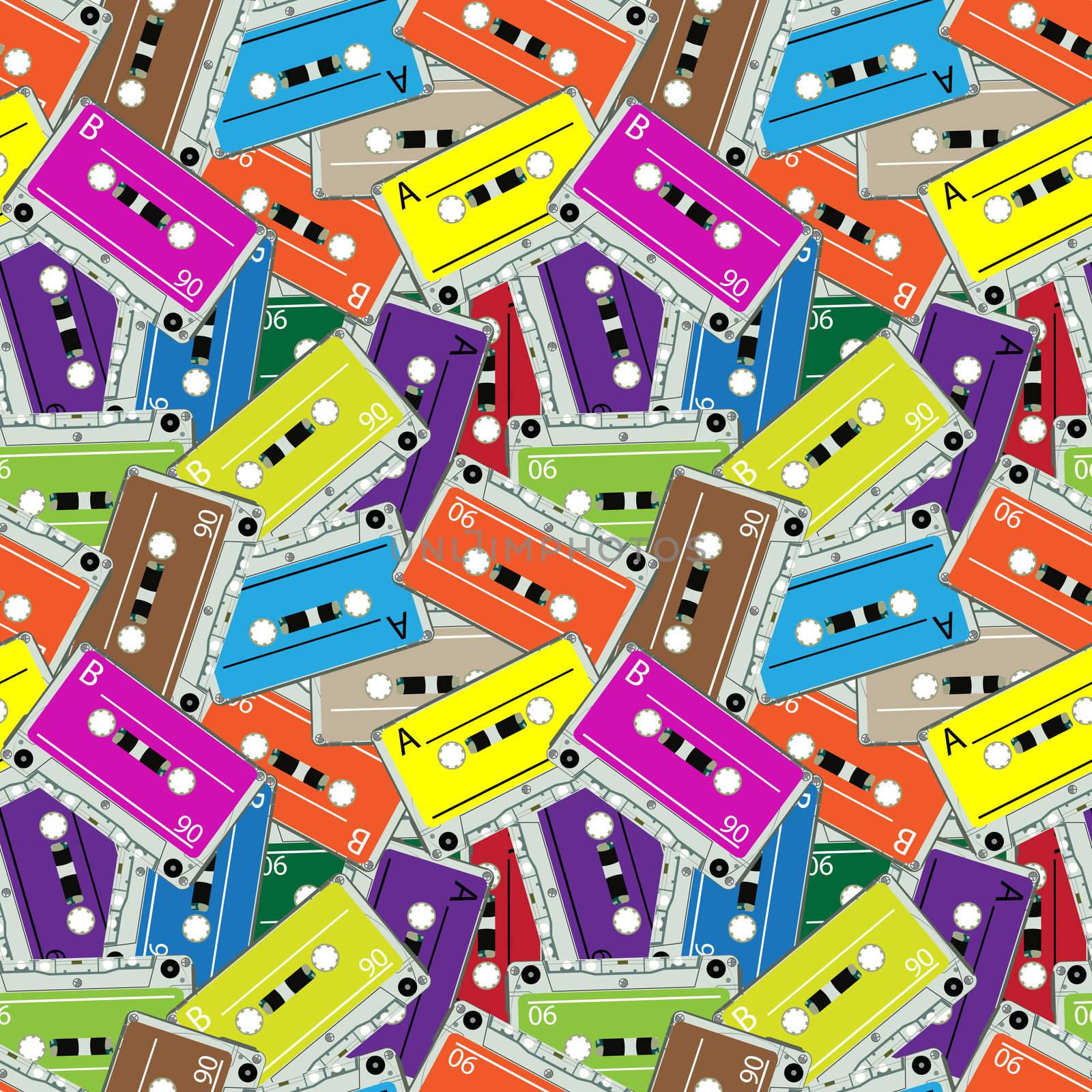 seamless audio tapes pattern by robertosch