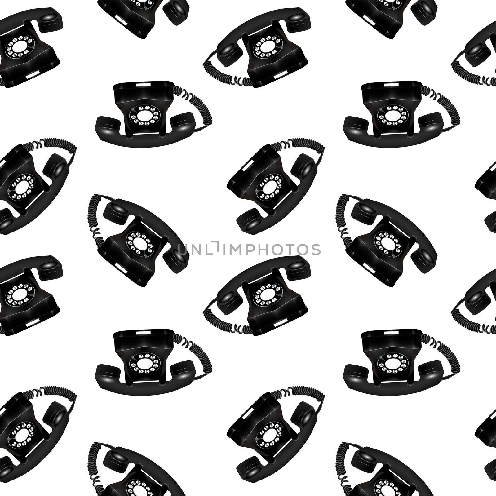telephone retro seamless pattern, abstract texture; vector art illustration; image contains transparency