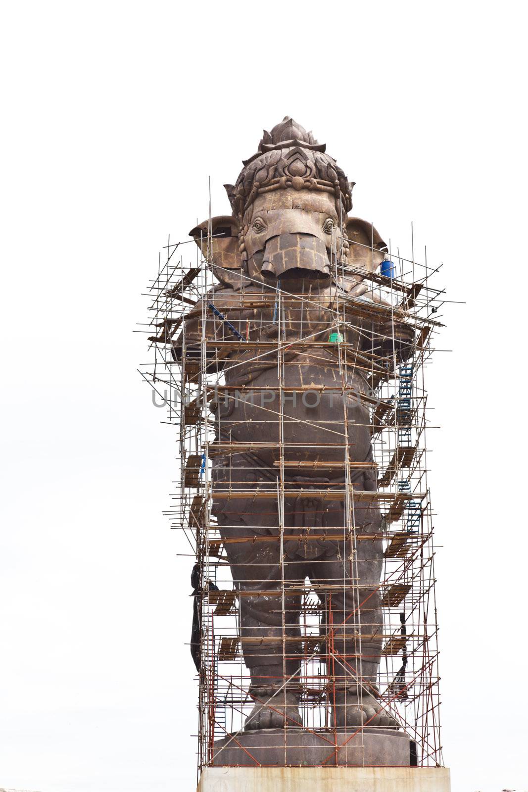 Construction,Ganesh hindu god in Thai temple by FrameAngel