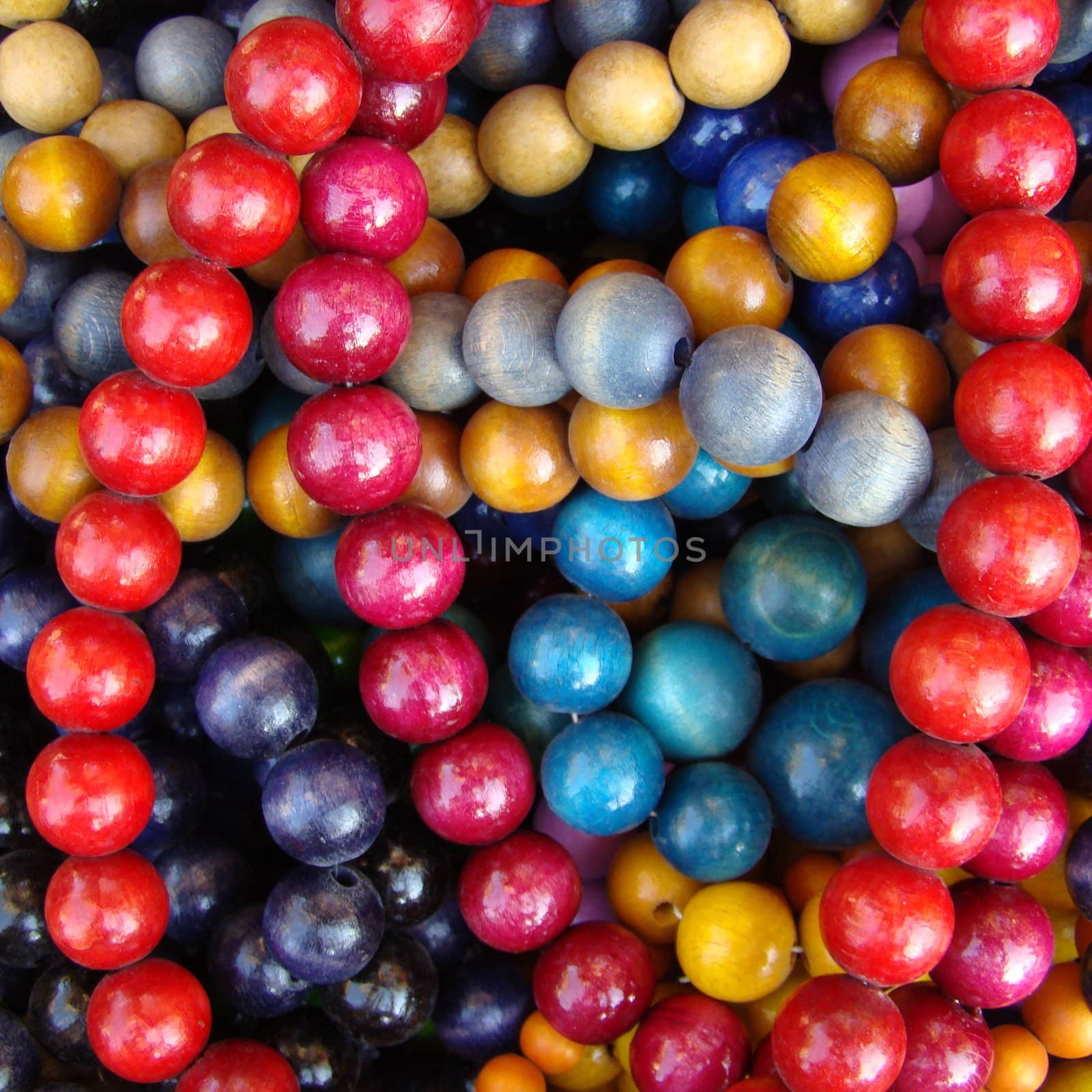 colorful wooden beads background by mkistryn