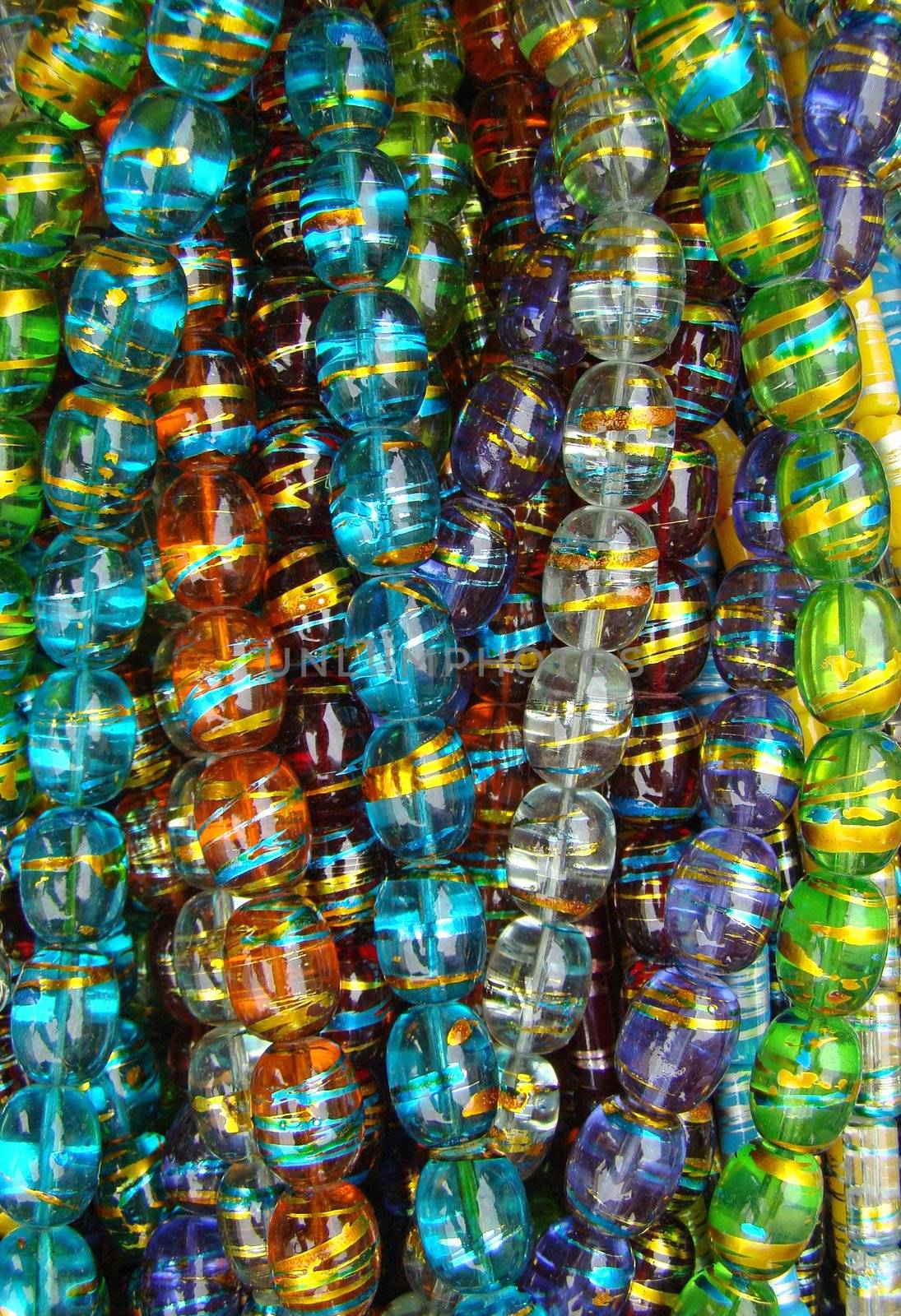           colorful glass necklaces collection                               