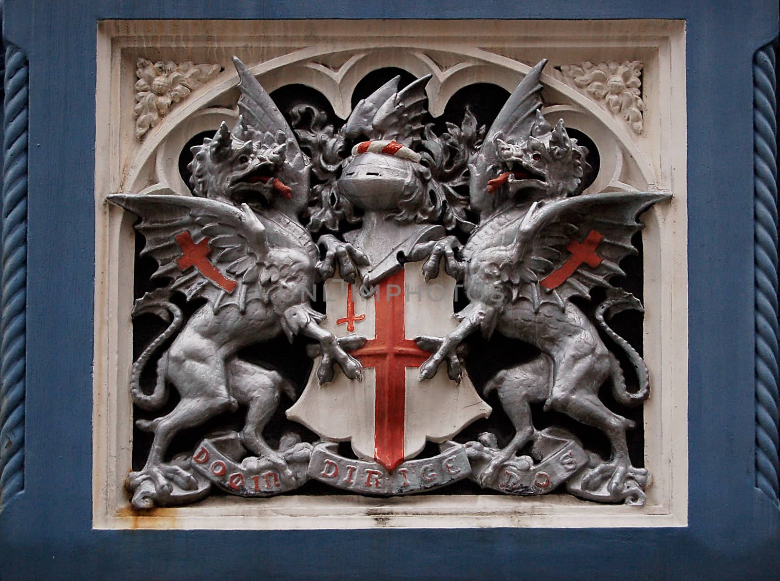 Heraldic symbol on Tower Bridge, London by johnnychaos