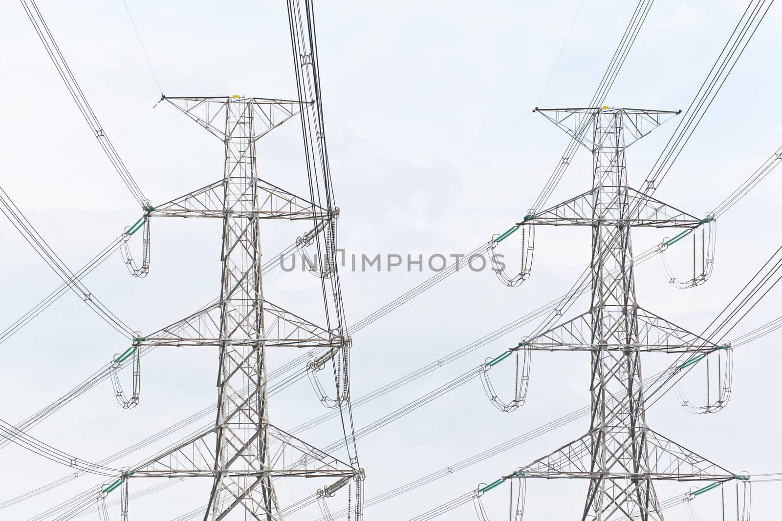 Electricity, twin High voltage power pole by FrameAngel