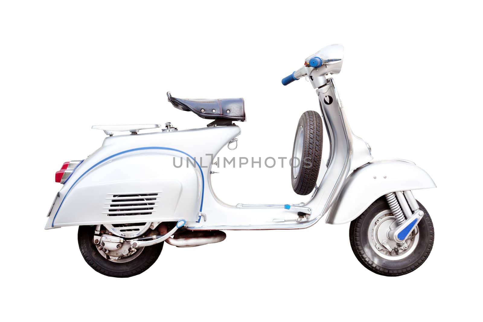 vintage vespa, Classic Italian scooter on a white background by FrameAngel