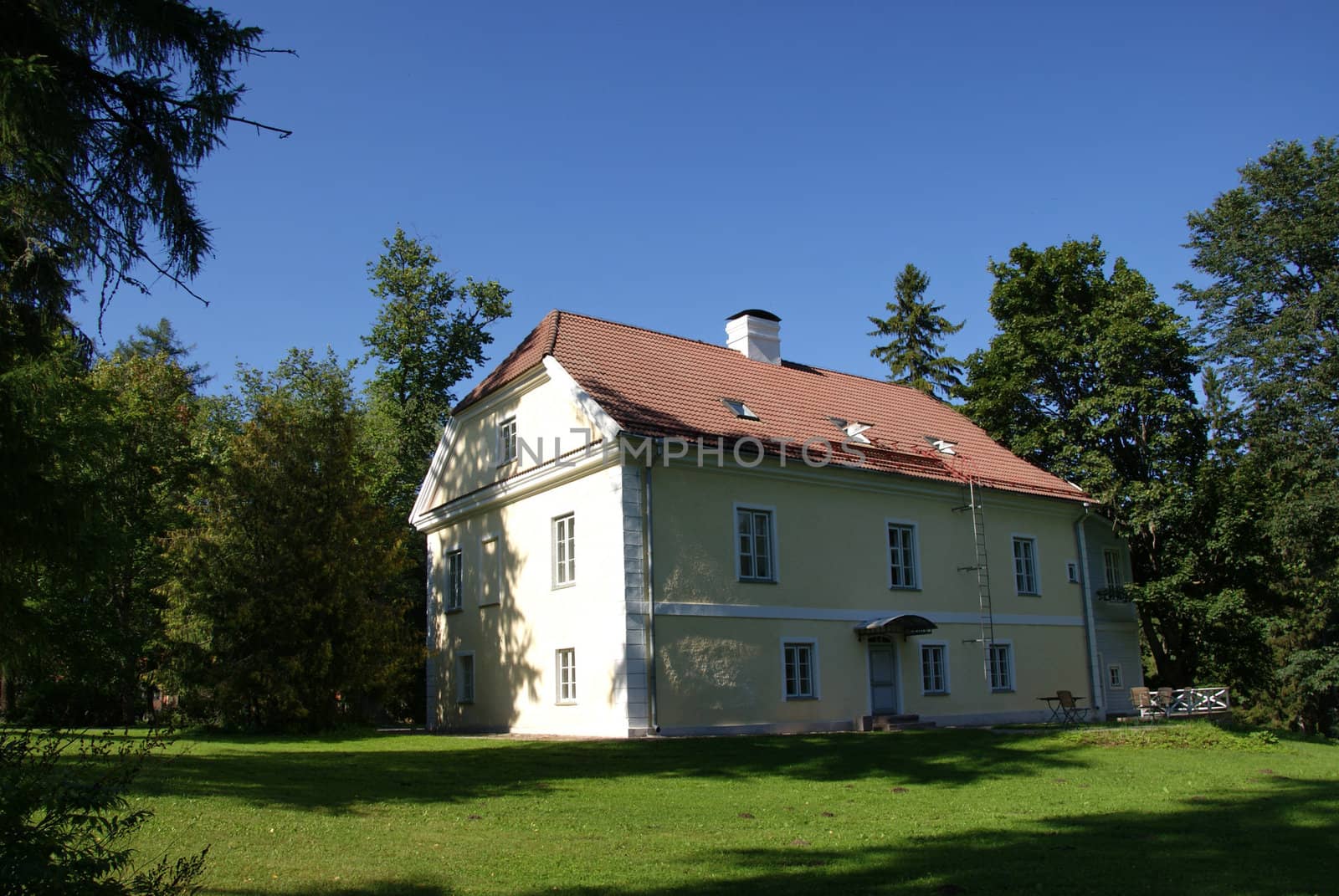 The house of manor on a background of trees