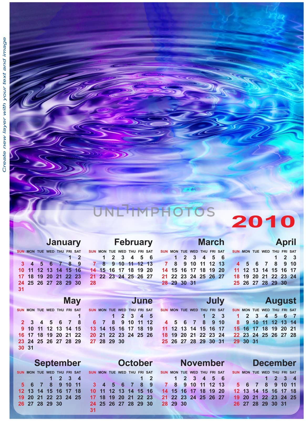 Abstract design template for 2010 calendar. by boroda
