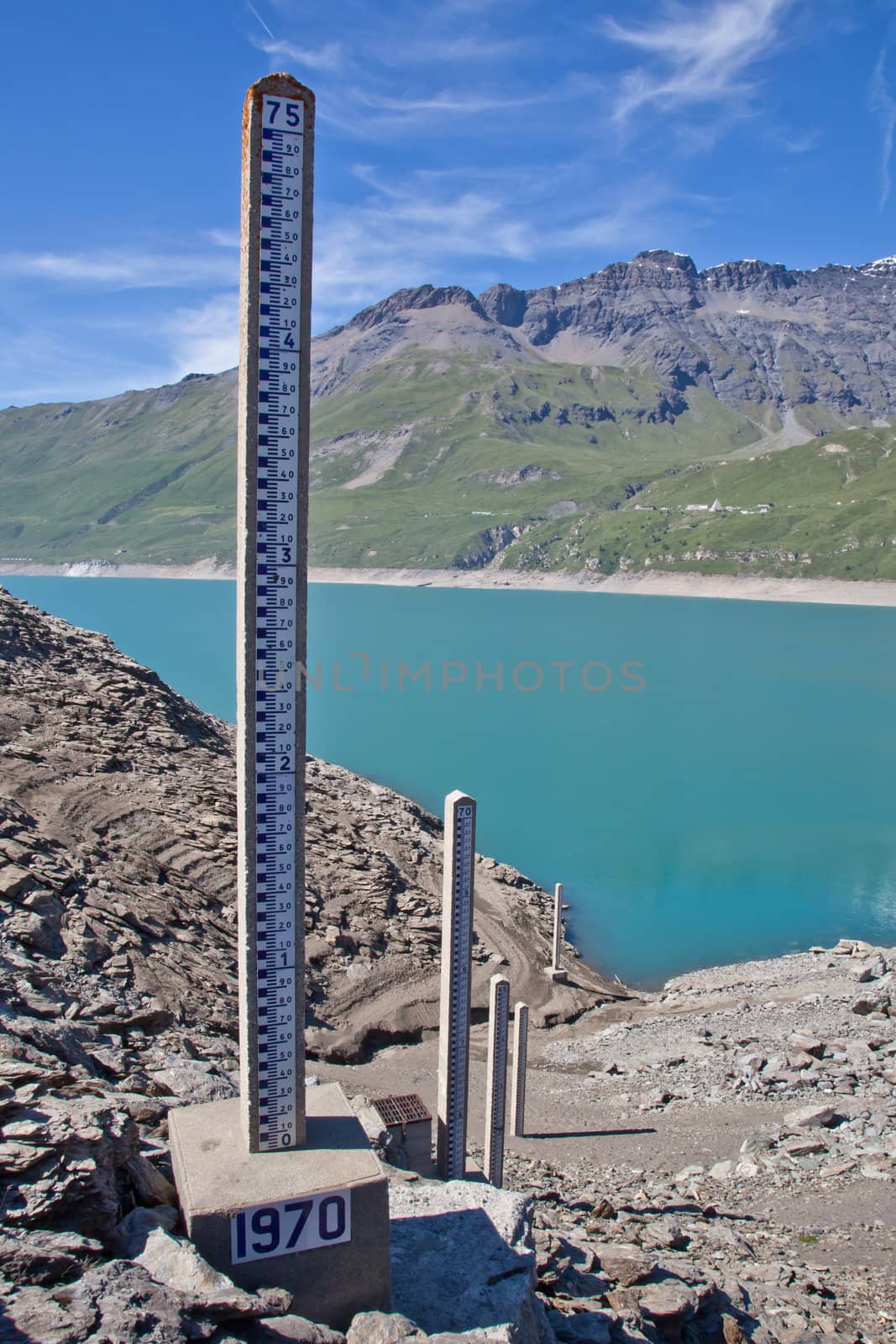 Moncenisio dam, Italy/France border. Meter used to measure the level of water.
