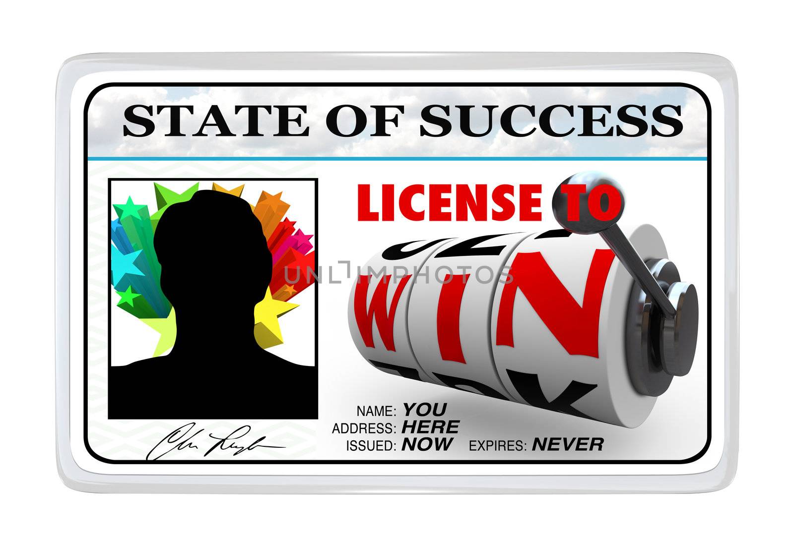 License to Win Laminated ID Card Opportunity for Success by iQoncept