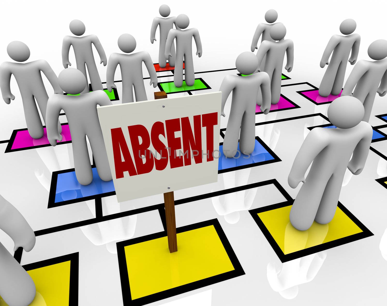 Absent Person on Organizational Chart - Lateness or Tardiness by iQoncept