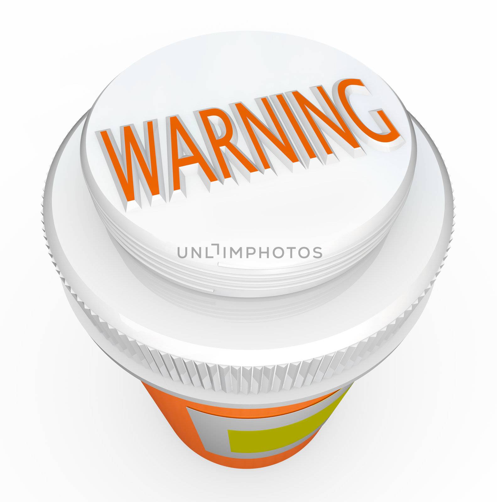 Warning - Medicine Bottle Cap Warns of Danger and Poisonous Pill by iQoncept