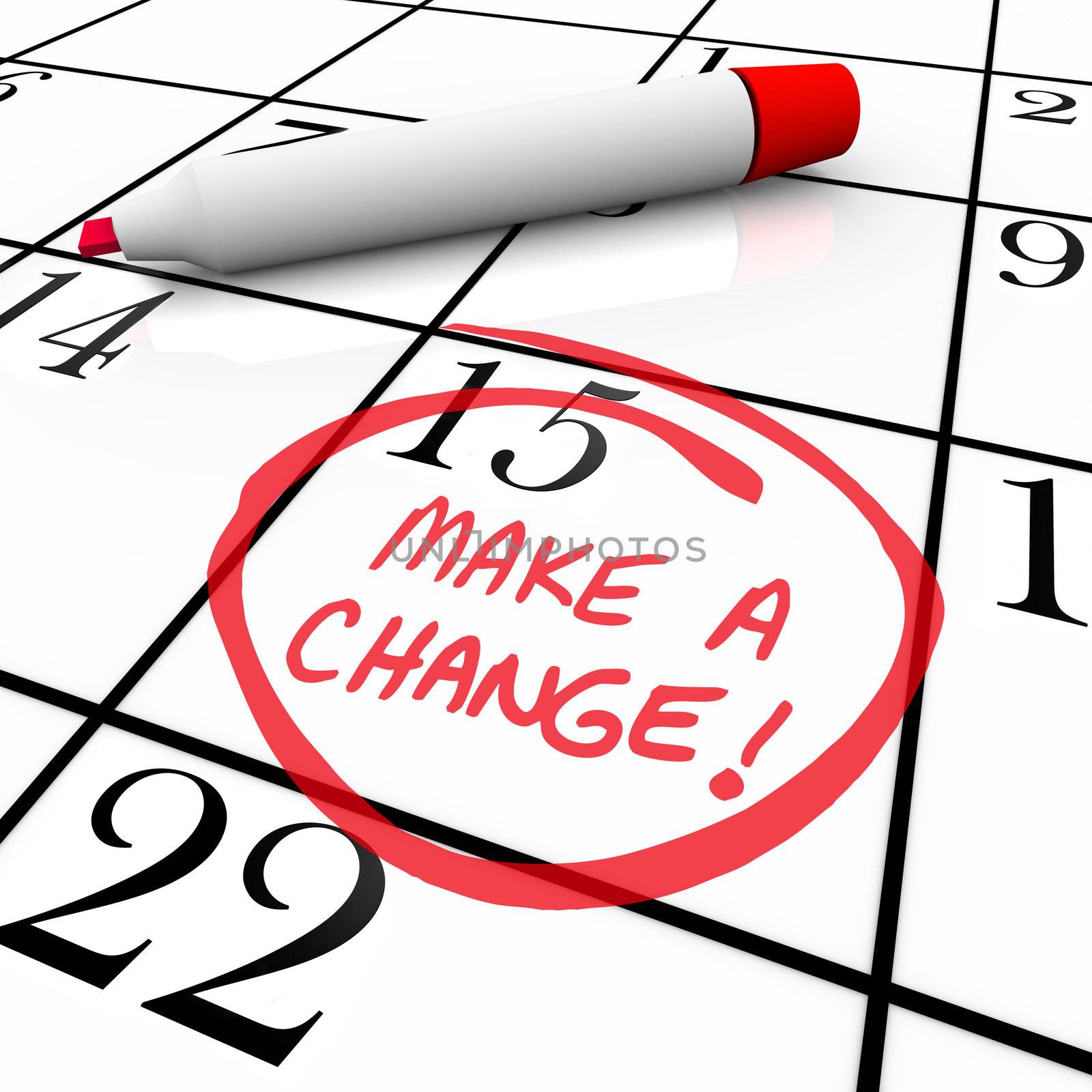 Make a Change - Day Circled on Calendar by iQoncept