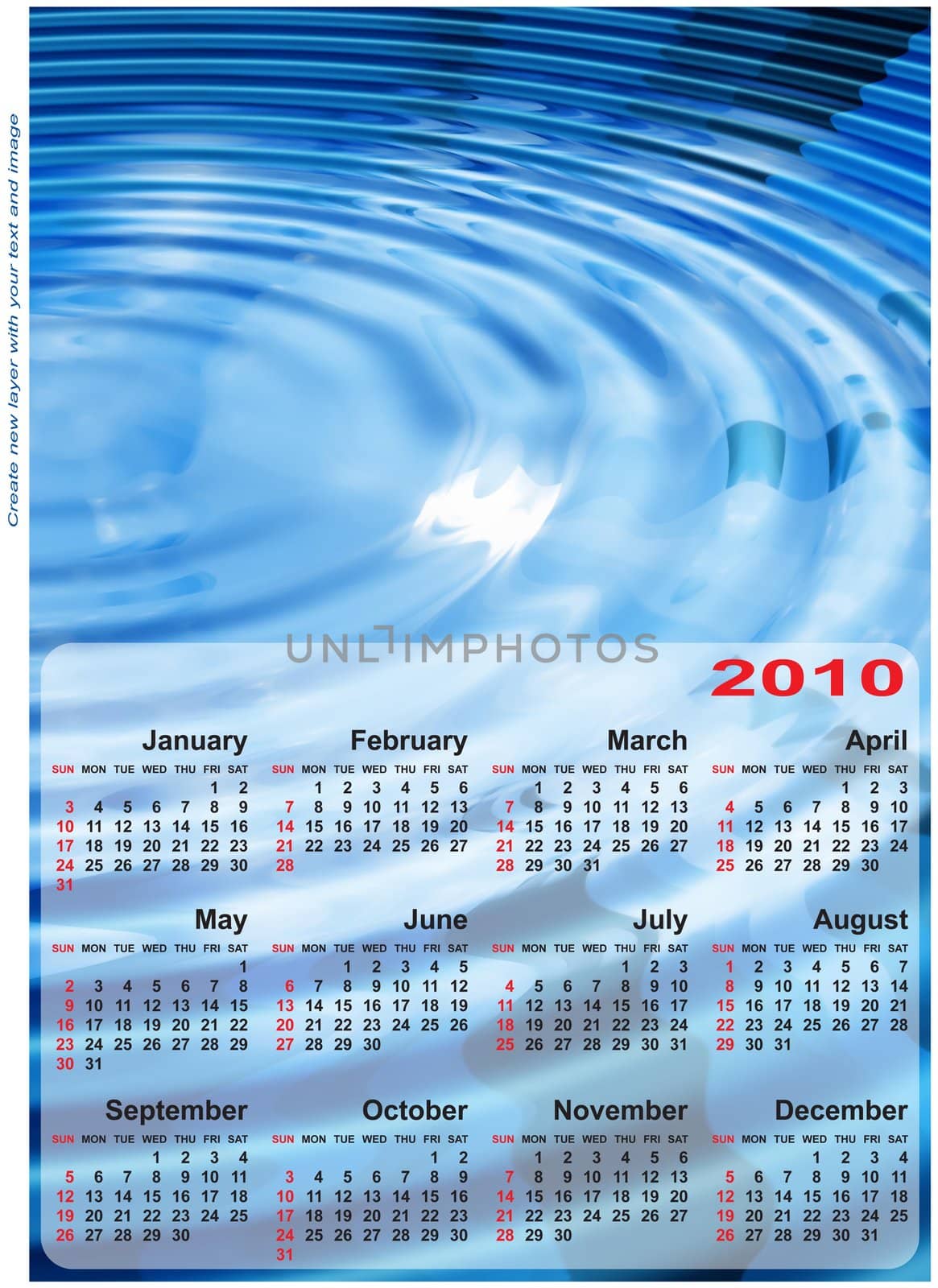 Abstract design template for 2010 calendar. by boroda