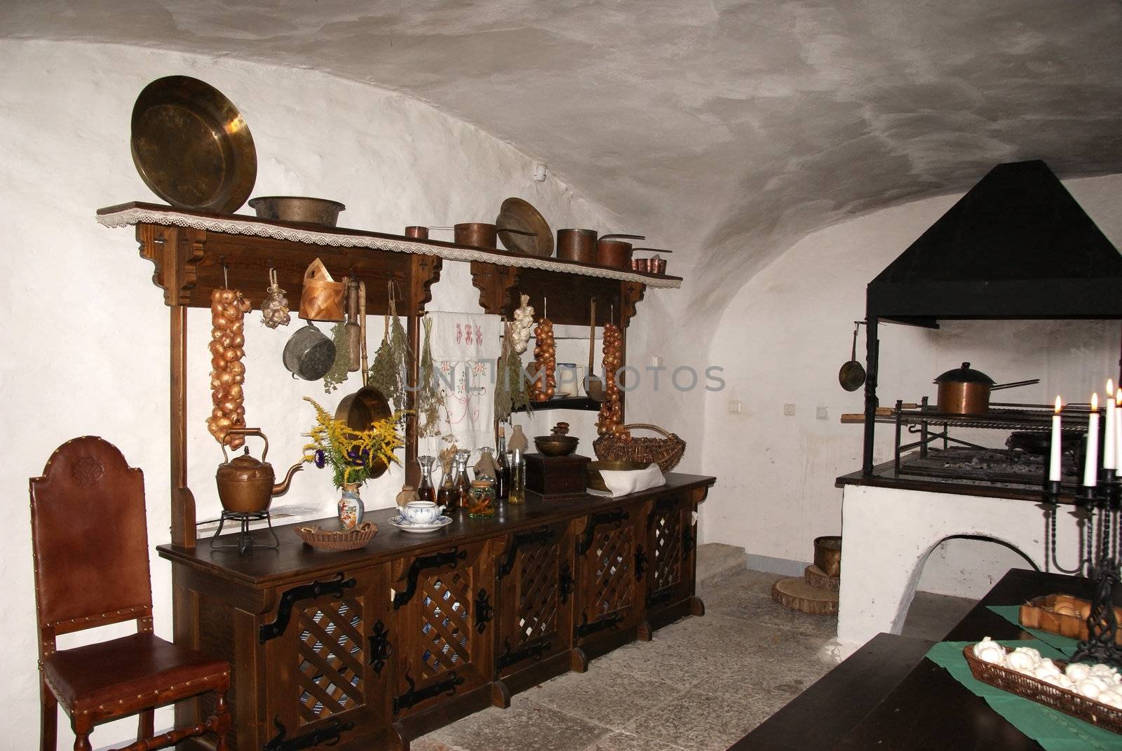 Kitchen of 18 centuries in a basement