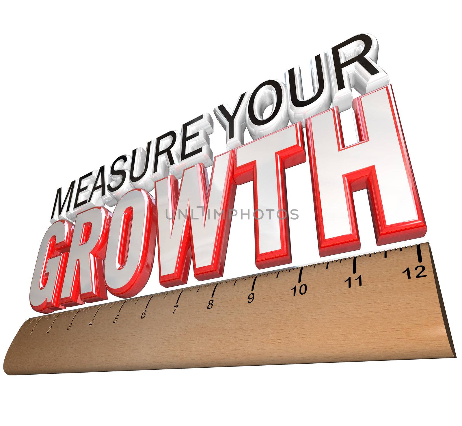 A ruler measuring the words Measure Your Growth, illustrating the importance of tracking your progress and determining if you have achieved your goals