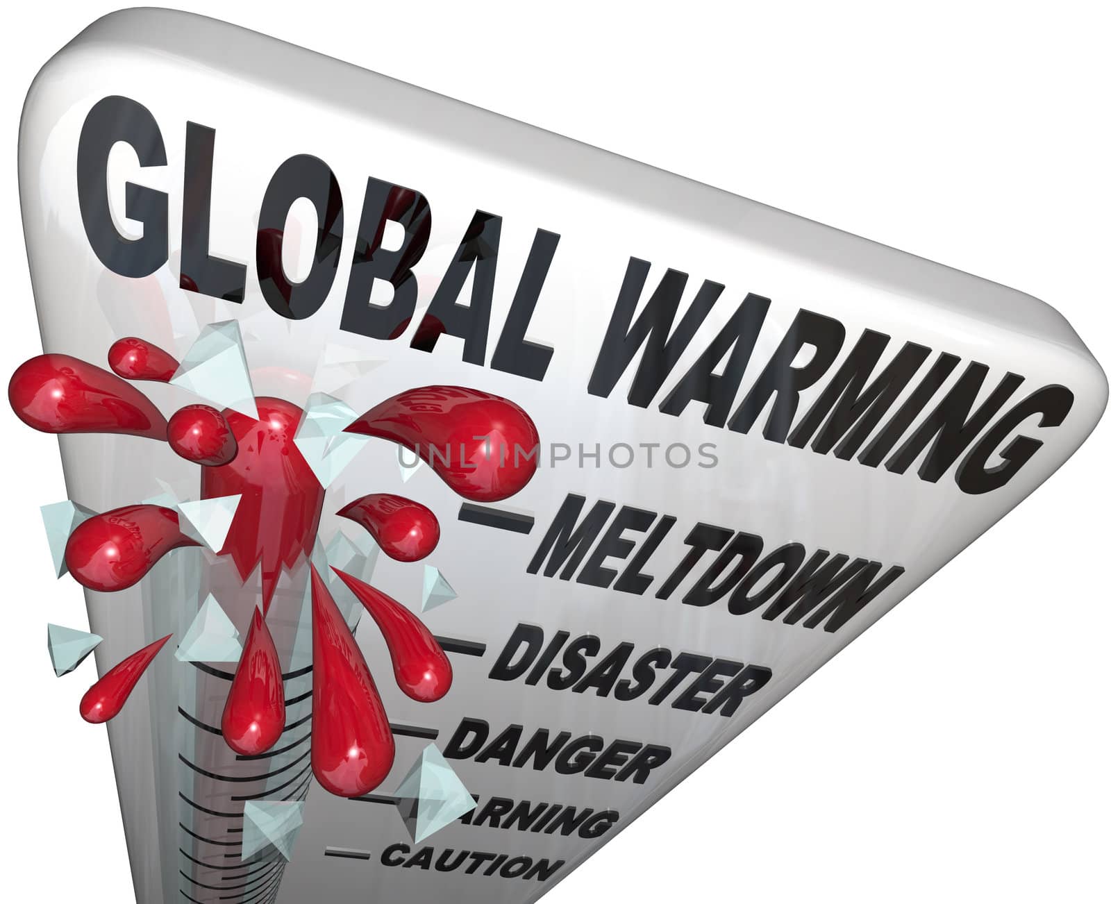 Global Warming Thermometer Shows Rise in World Temperatures by iQoncept
