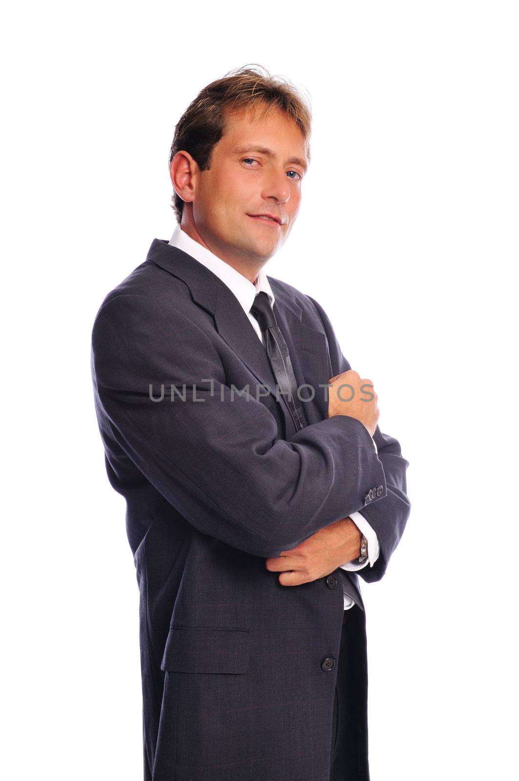 a business man standing set on a white background