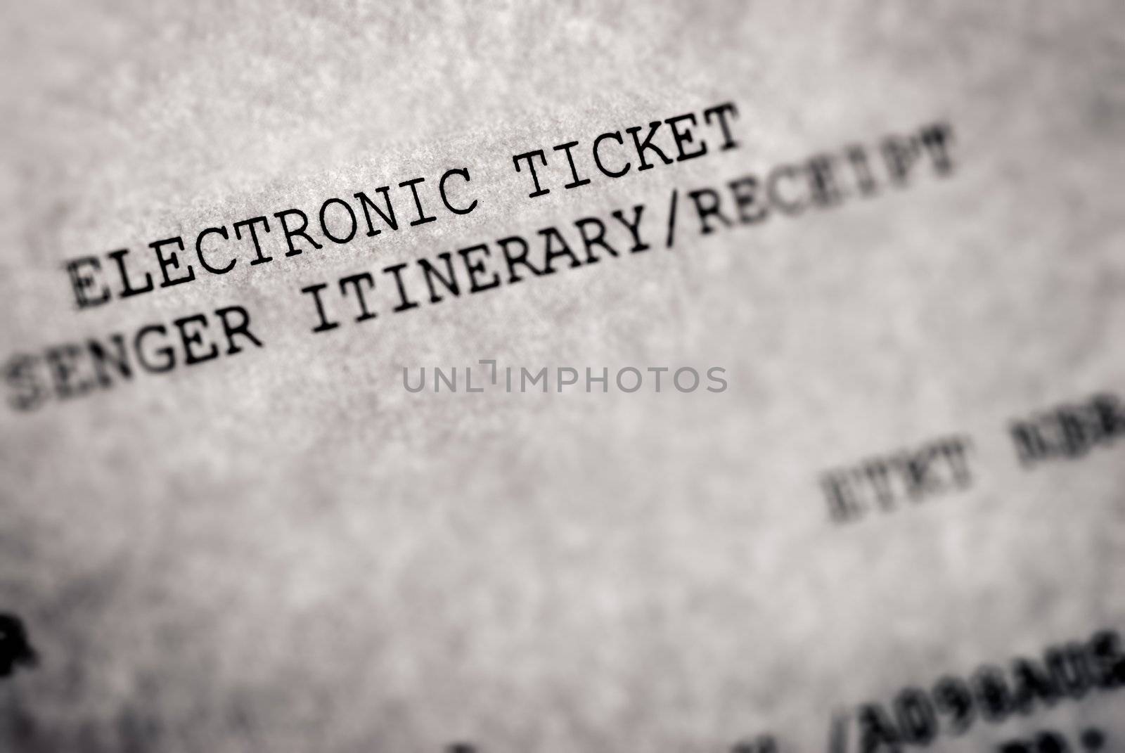It is a simple black words in white paper electronic ticket.