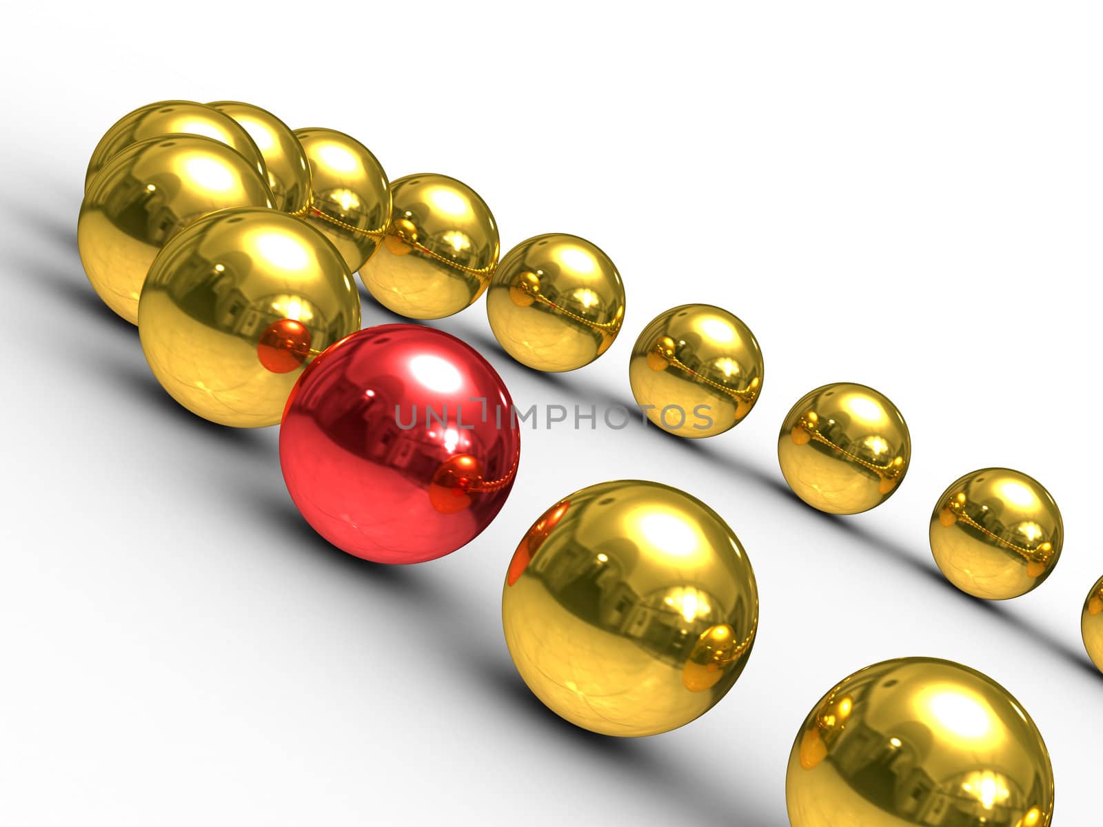 Conceptual image of teamwork. Isolated 3D image.