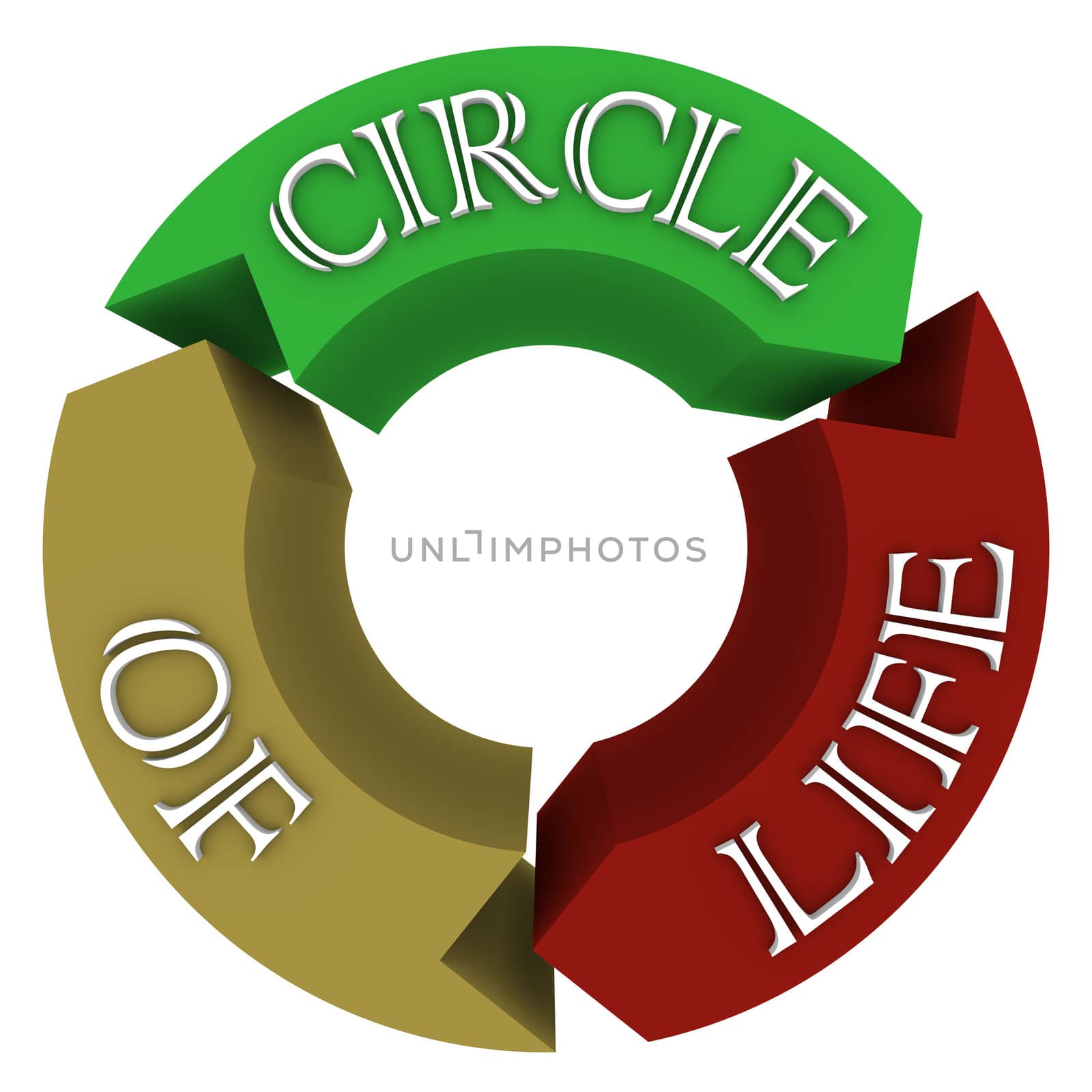 Circle of Life Arrows in Circular Cycle Showing Connections by iQoncept