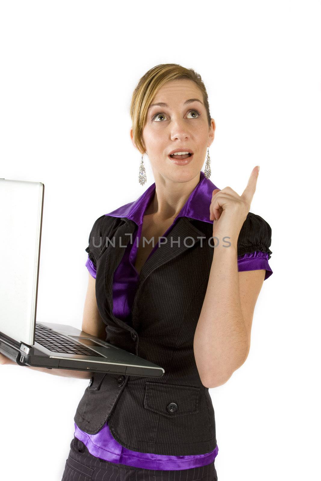 Business Woman using Laptop by nightowlza