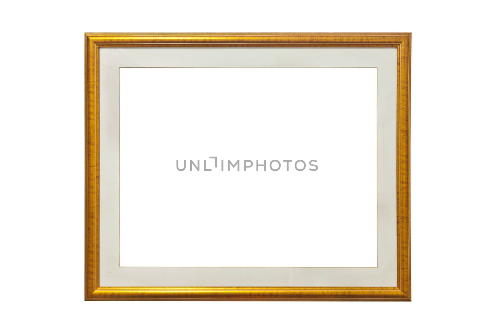 Isolated wood picture photo with cream frame by FrameAngel