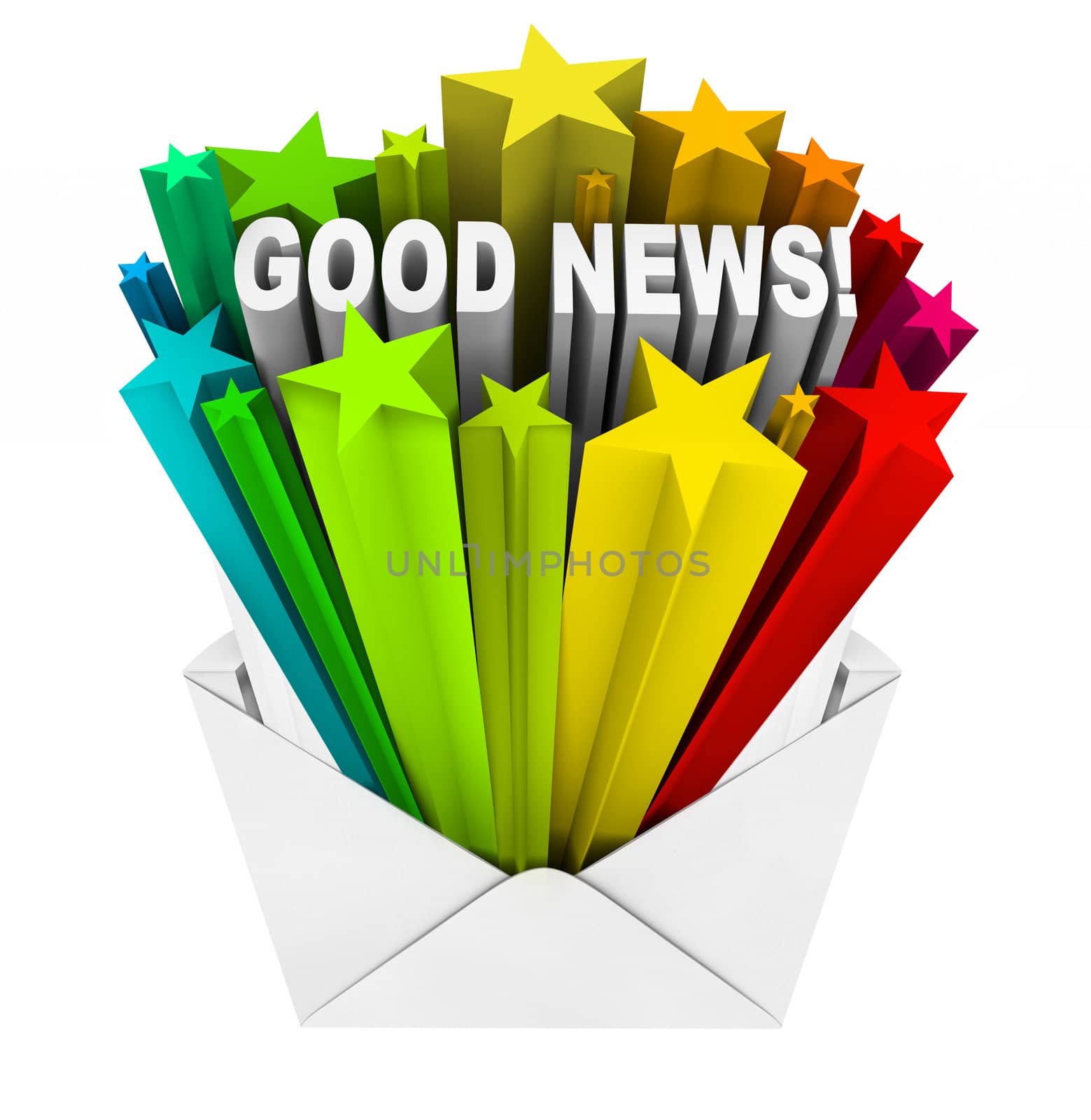 Good News Arrives in Open Envelope and Letter by iQoncept