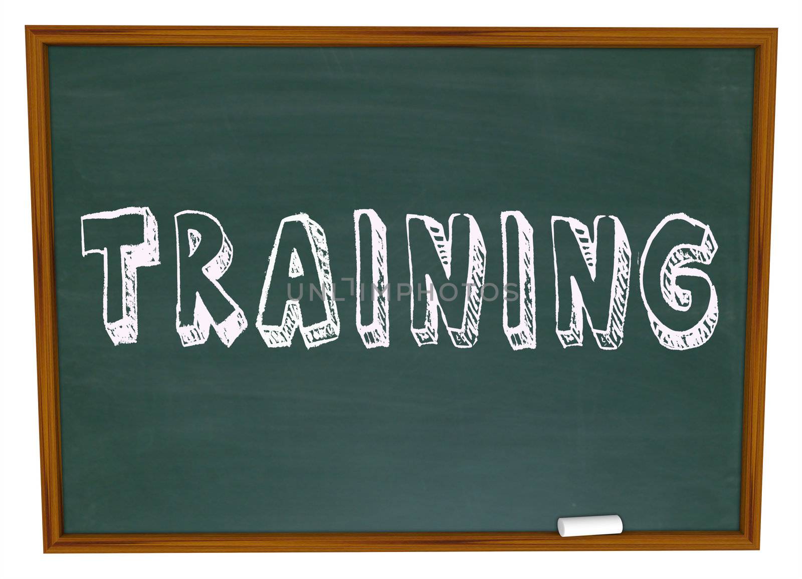 Training Word on Chalkboard - Get Trained in New Skills by iQoncept