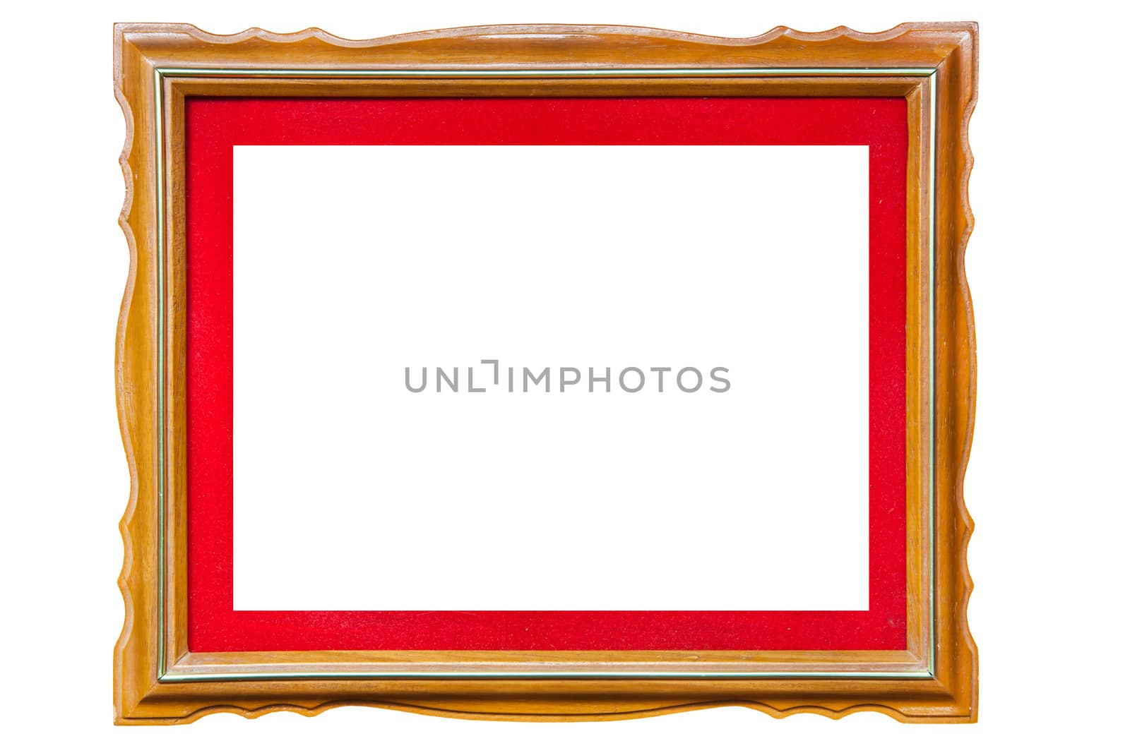 Isolated wood picture photo with red frame by FrameAngel