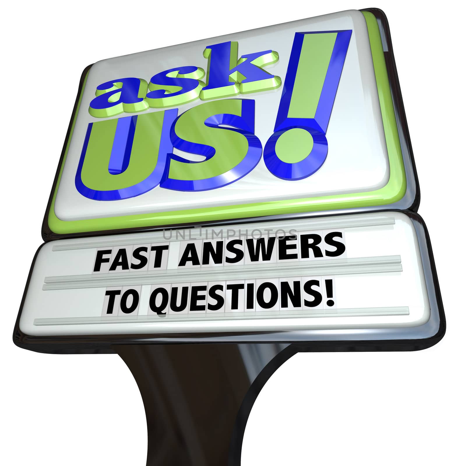 Ask Us Questions and Answers Fast Food Restaurant Sign by iQoncept