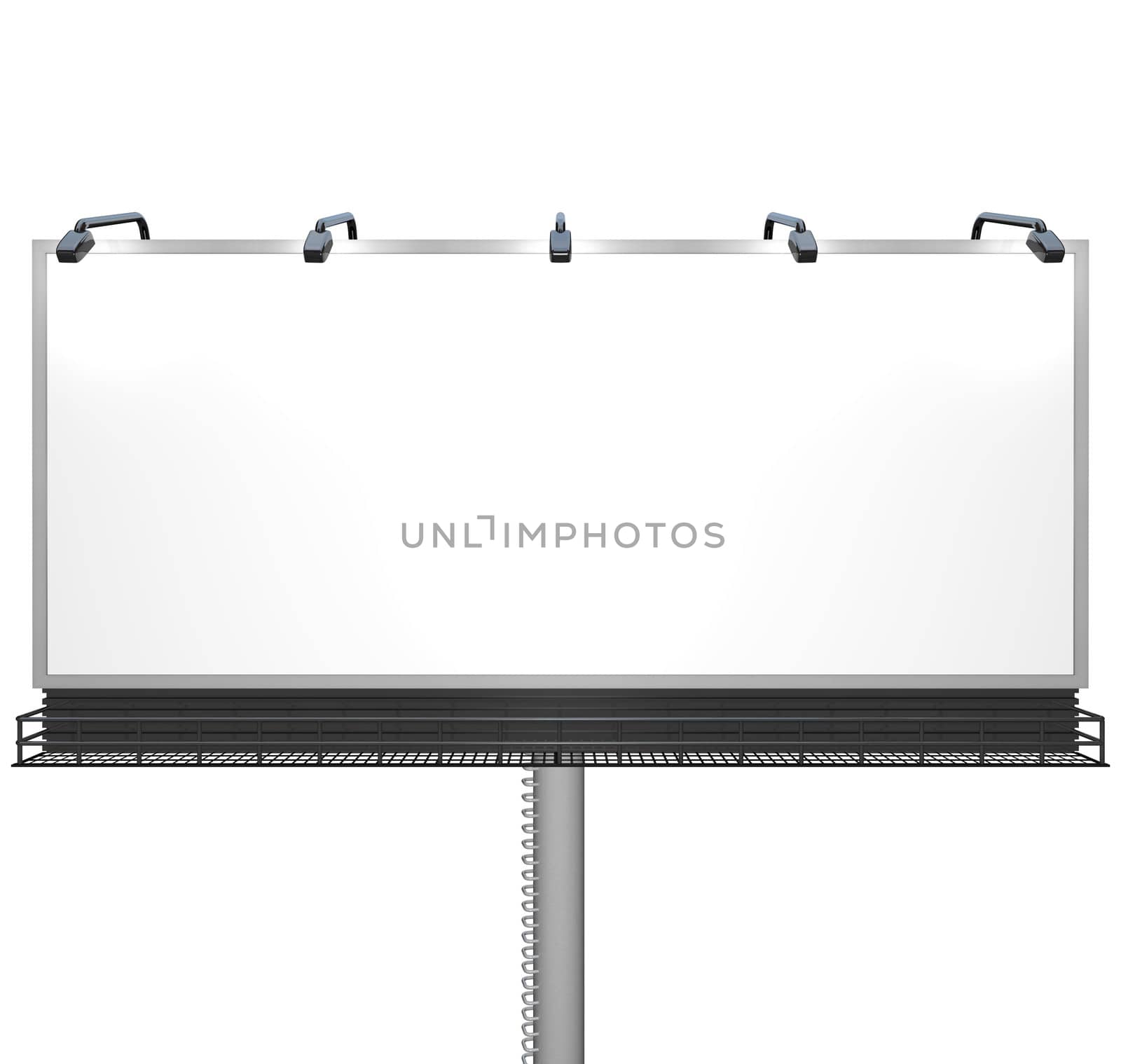 Here's a straight shot of a blank white billboard ready for you to place your own advertising message to grab attention and attract new customers
