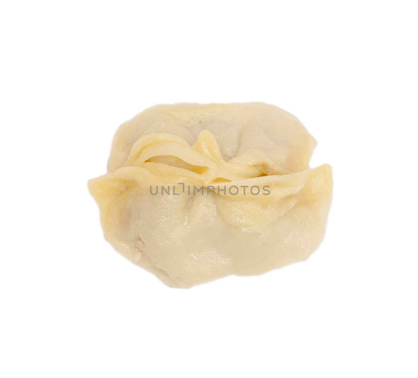 Traditional Russian food "manta" isolated on white 