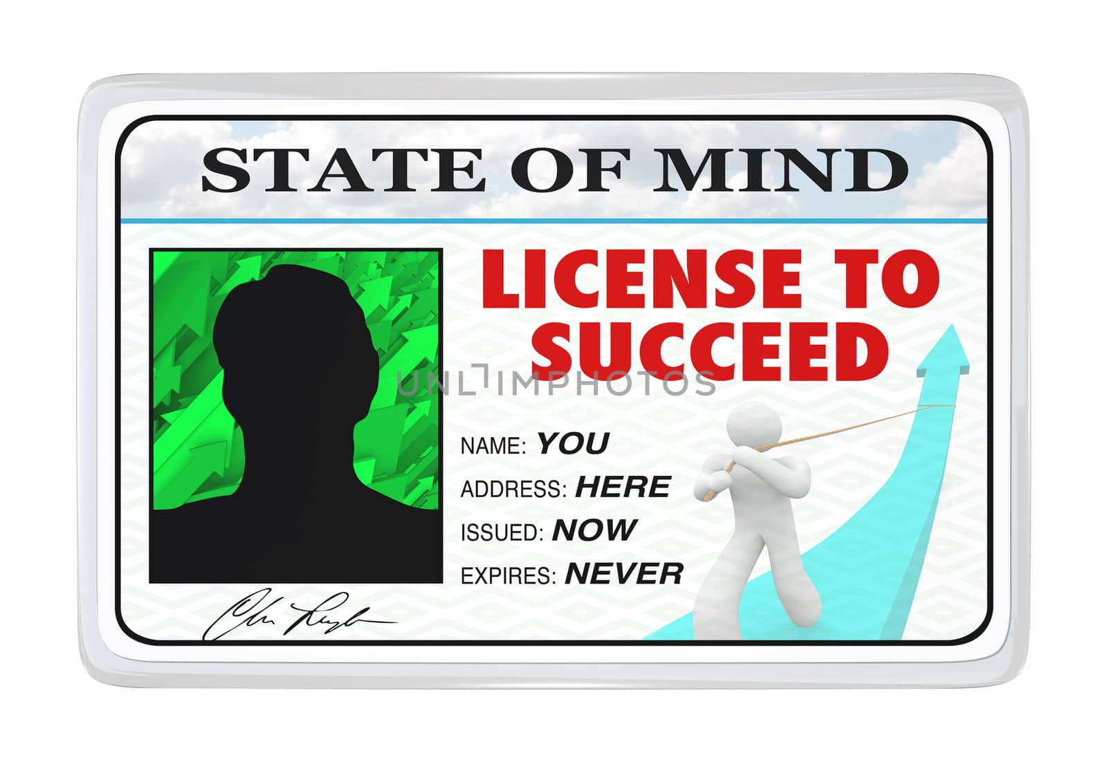 A License to Succeed made out to You at the address Here, issued Now and Expiring Never, representing the potential for success if you believe in yourself