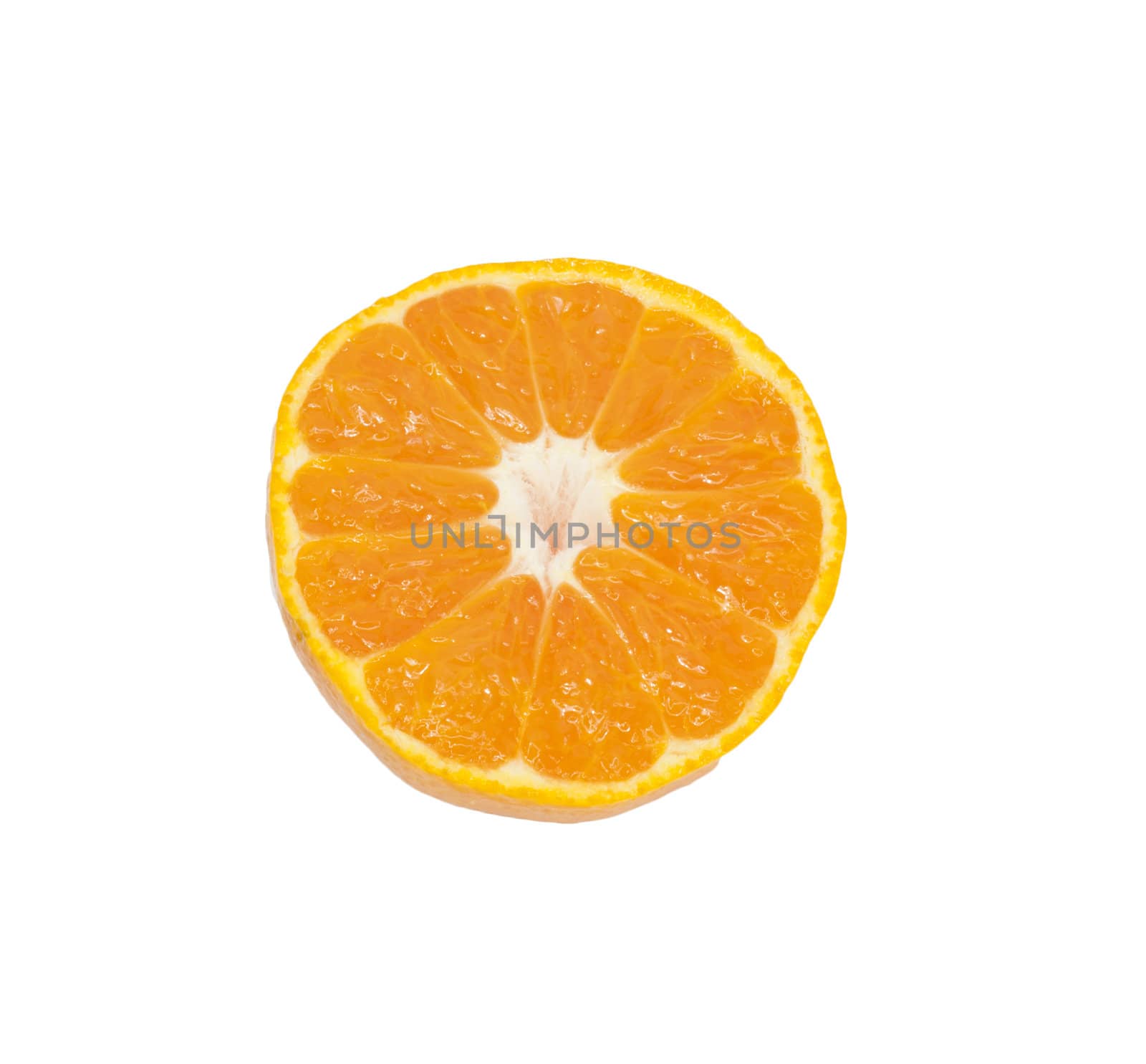 Juicy tangerine, mandarin, orange on white background, closeup, isolated 