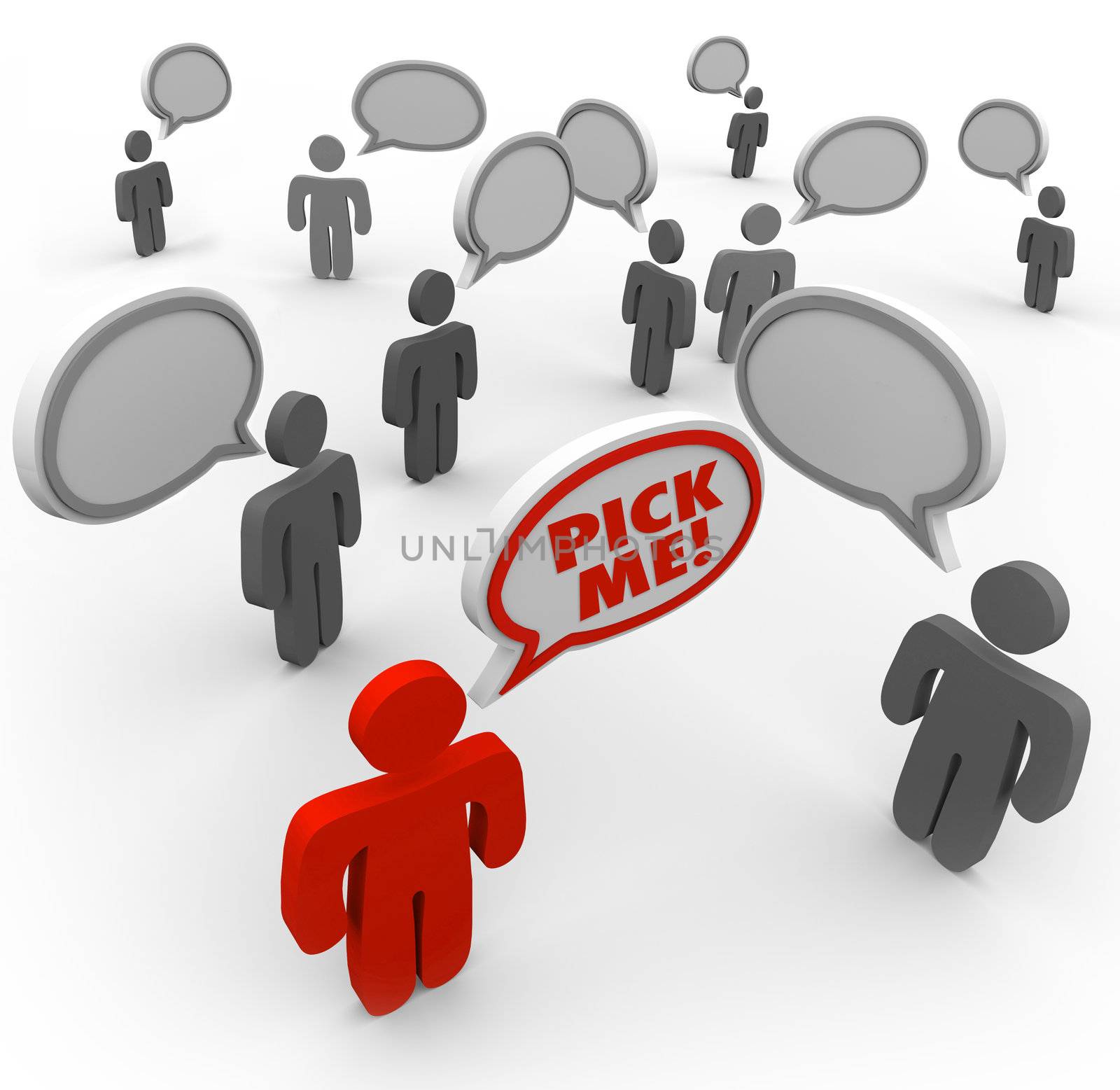 Pick Me - One Person Stands out as Best Choice in Crowd by iQoncept