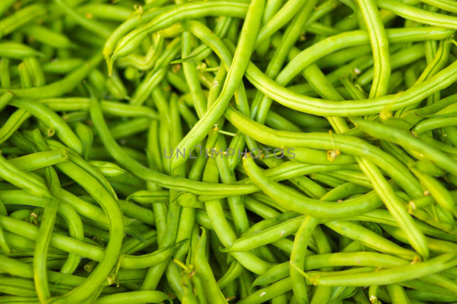 Pile of Green String Beans at the farmers market